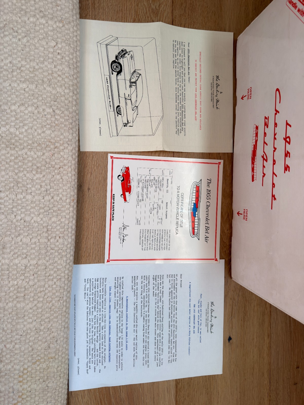 Danbury Mint 1955 Chevrolet Bel Air 1:16 Diecast Model – Original Box & Papers