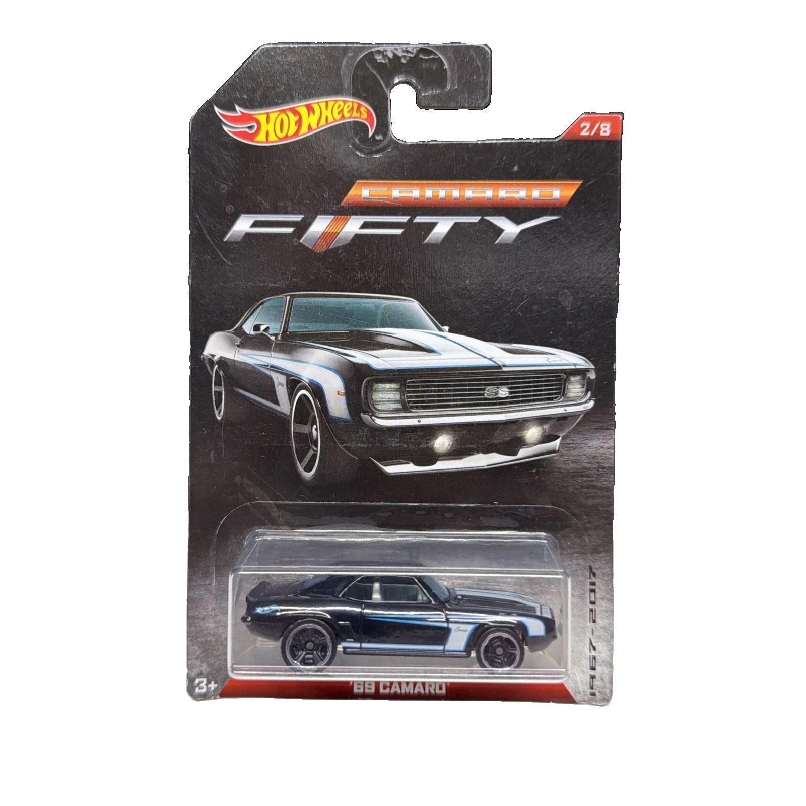 Hot Wheels 69 Camaro Fifty Chevrolet 1969 1:64 Diecast Car Black Blue