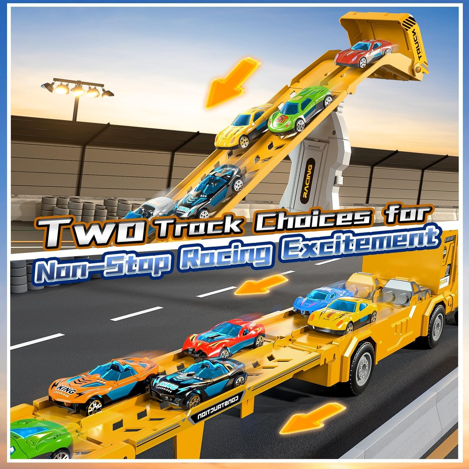Transport Truck Toys for 3 4 5 6 7 Years Old Boys,Toy Cars Track Set Transpor…