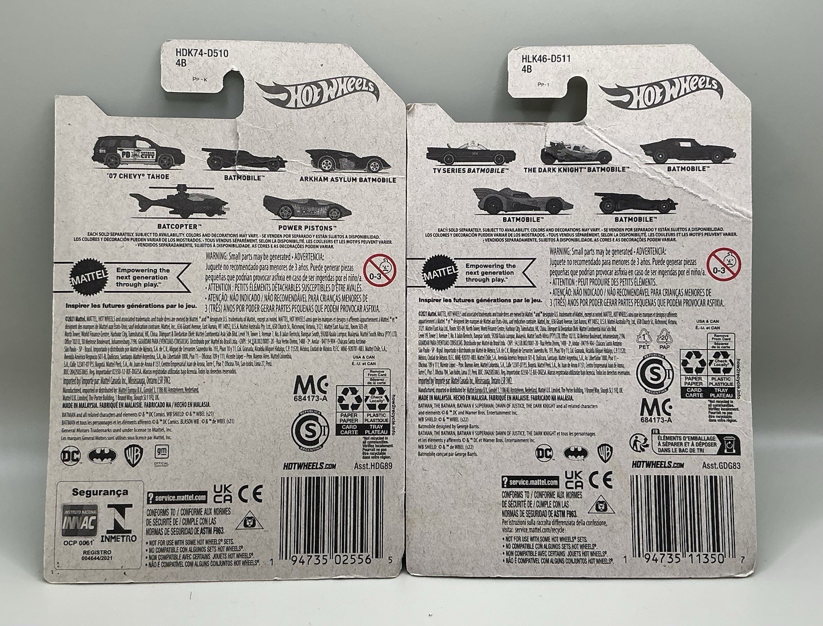 BATMOBILE & ARKHAM ASYLUM BATMOBILE DC 1:64 SCALE BY HOT WHEELS