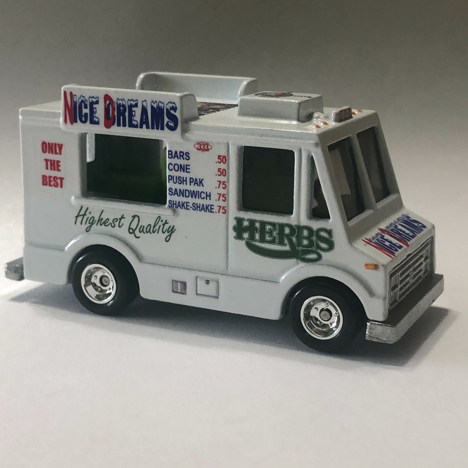 Clear 1:64 Waterslide Decal Ice Cream Truck Cheech and Chong Nice Dreams