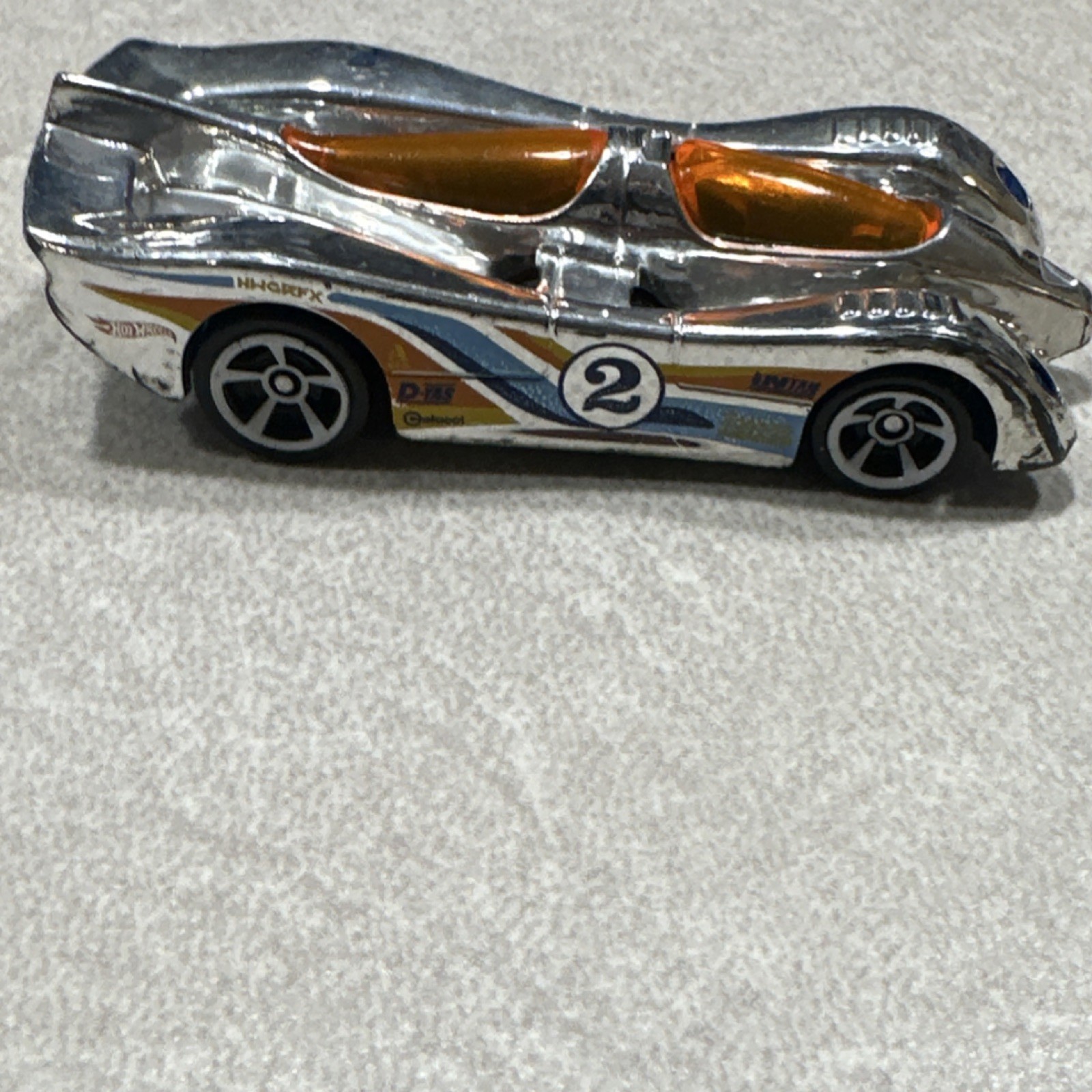 Hot Wheels Power Pistons #2 1:64 Diecast Car Silver Blue Orange 2014