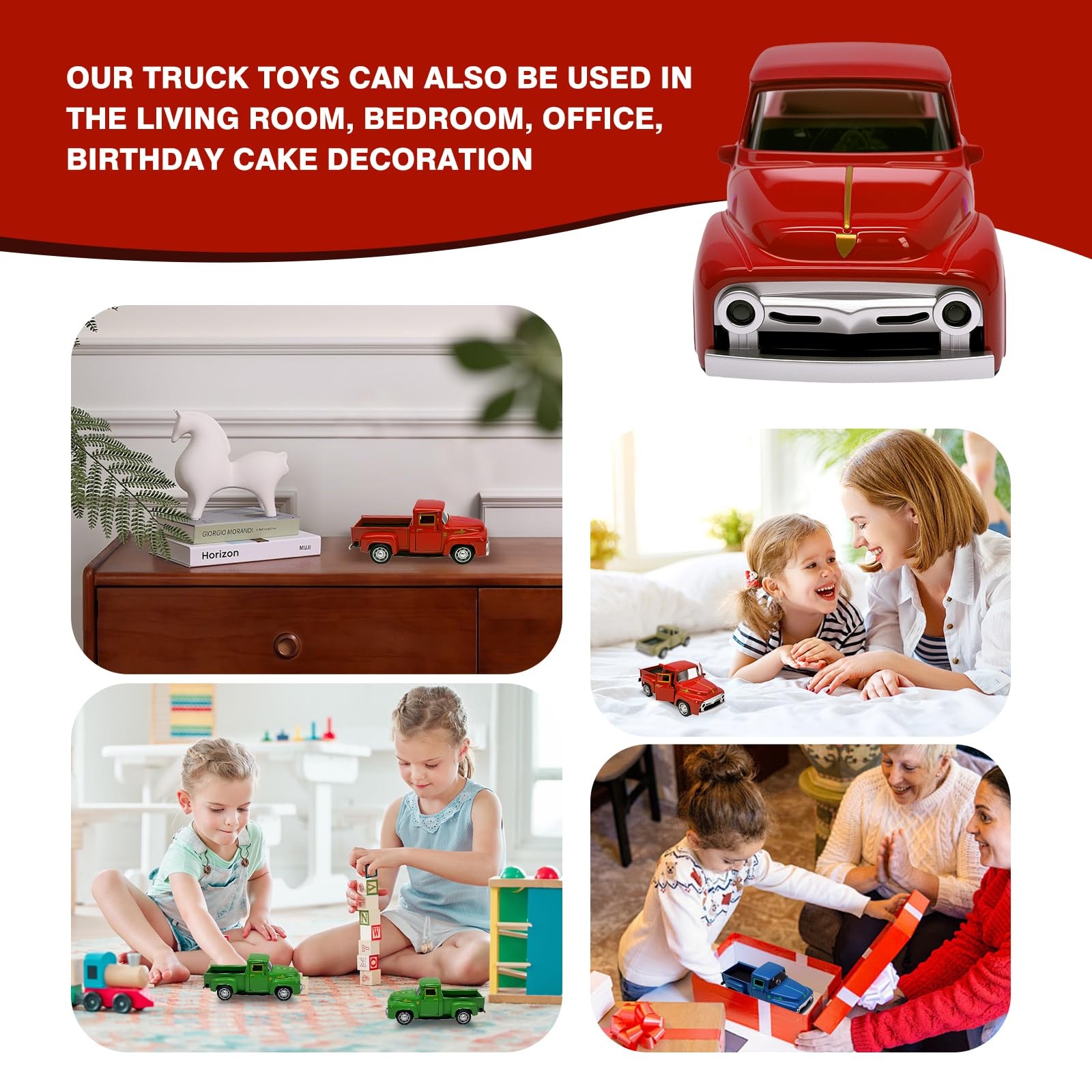 Little Red Truck Toy for Toddlers 2 3 4 5 6 7 8 Year Old Boys Girls,1:32 Allo…