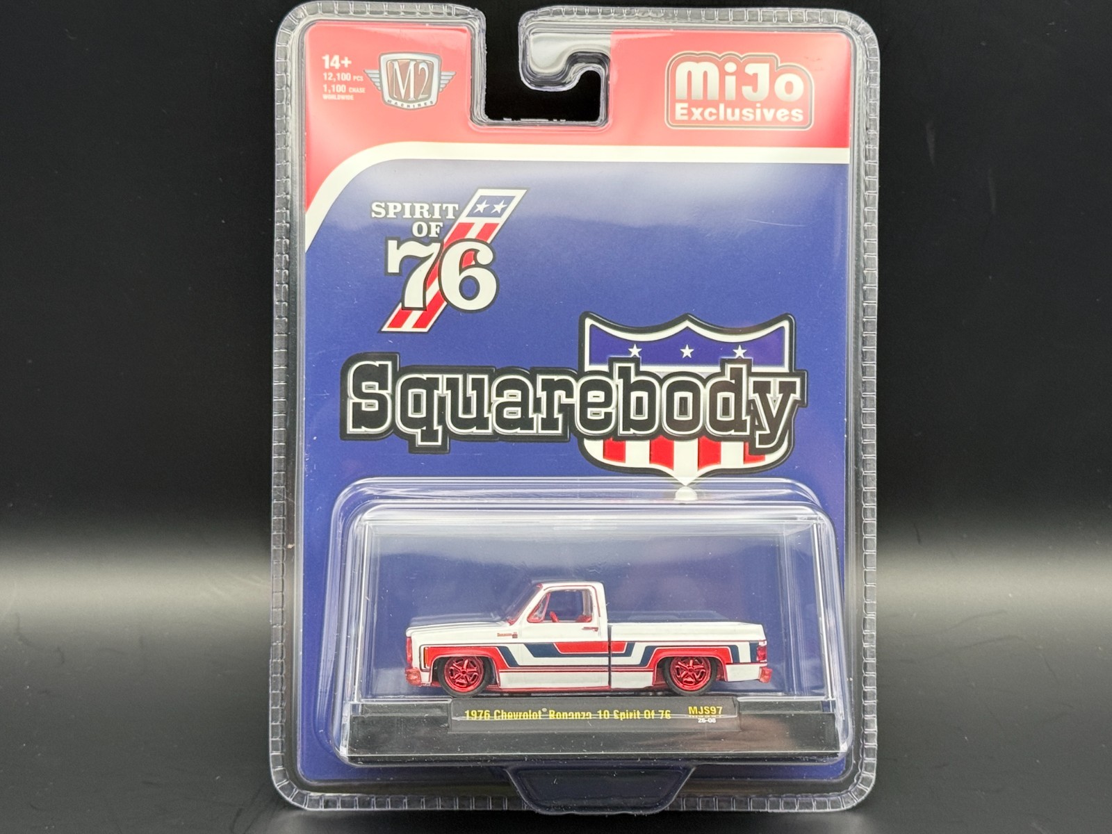M2 1976 Chevrolet Silverado Bonanza-10 SPIRIT OF 76 Squarebody MJS97 1/64 CHASE
