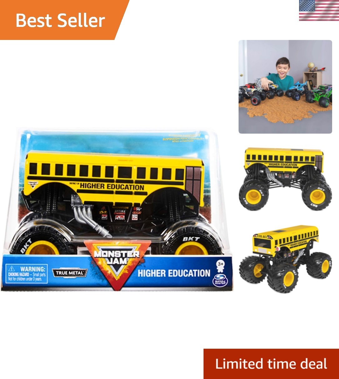 Official Higher Education Monster Truck, Die-Cast Vehicle, 1:24 Scale