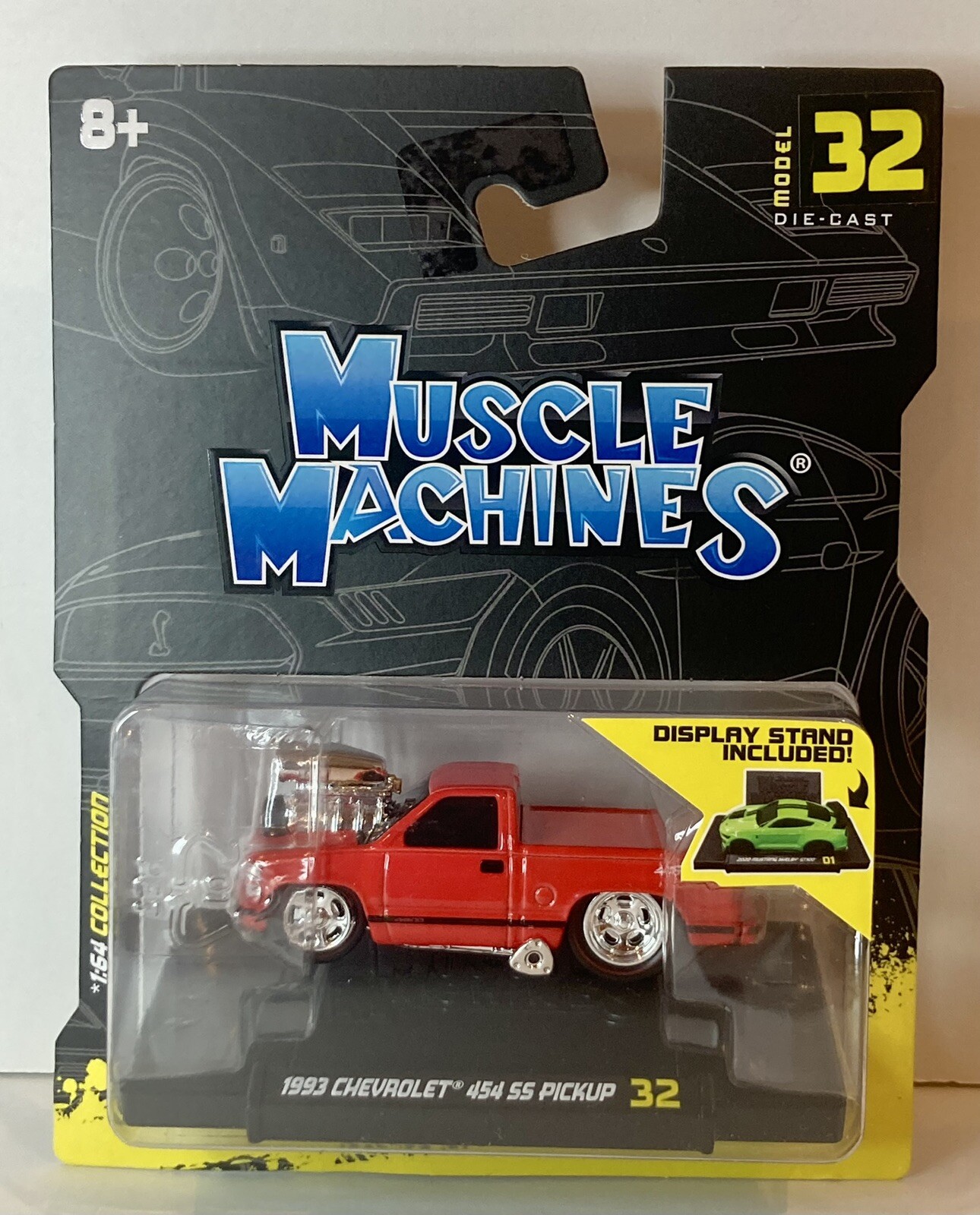 1993 CHEVROLET 454 SS PICKUP RED 1/64 DIECAST MODEL BY MUSCLE MACHINES