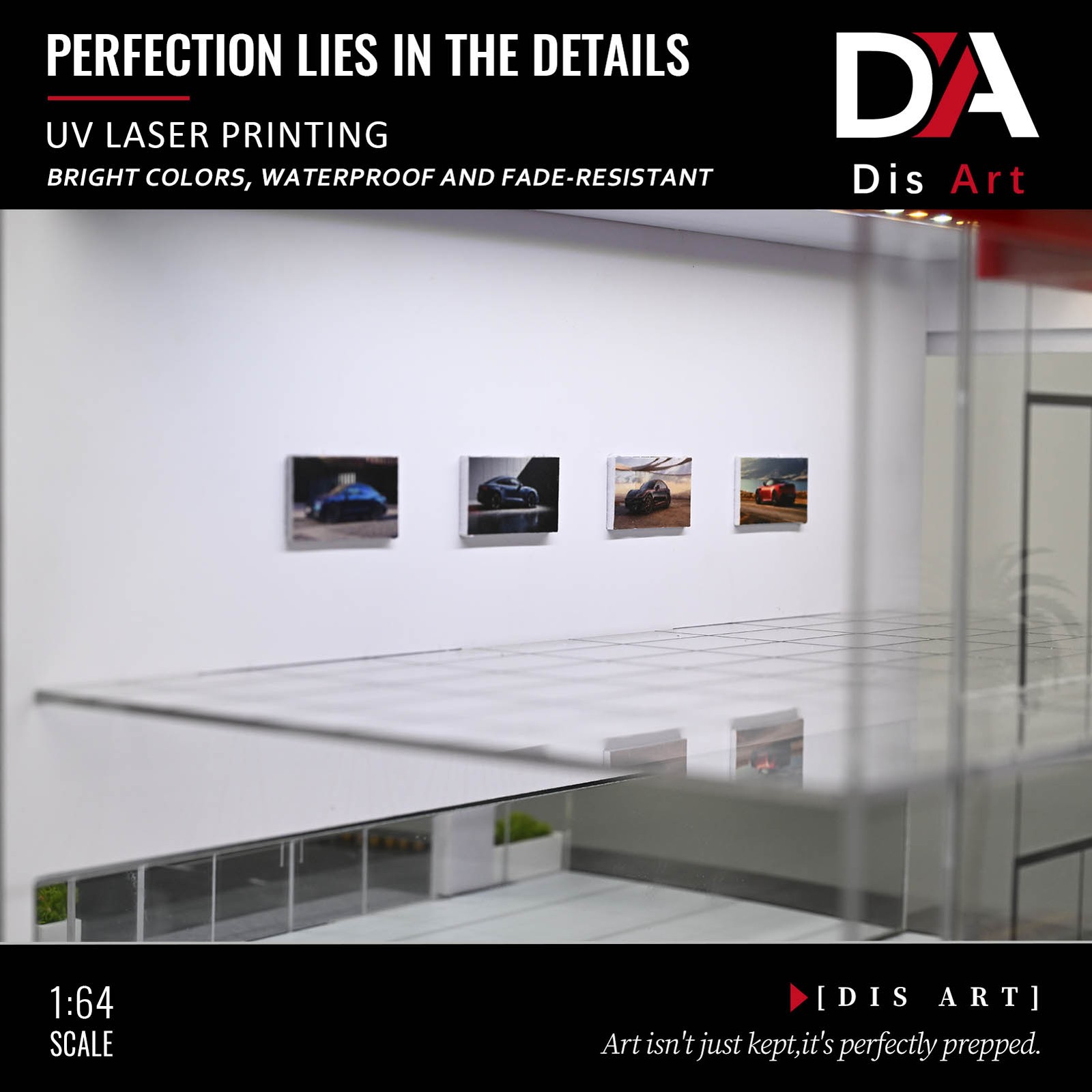 1/64 Diorama 2-Layer Showroom Scene Parking Lot Model LED Light Car Garage Model