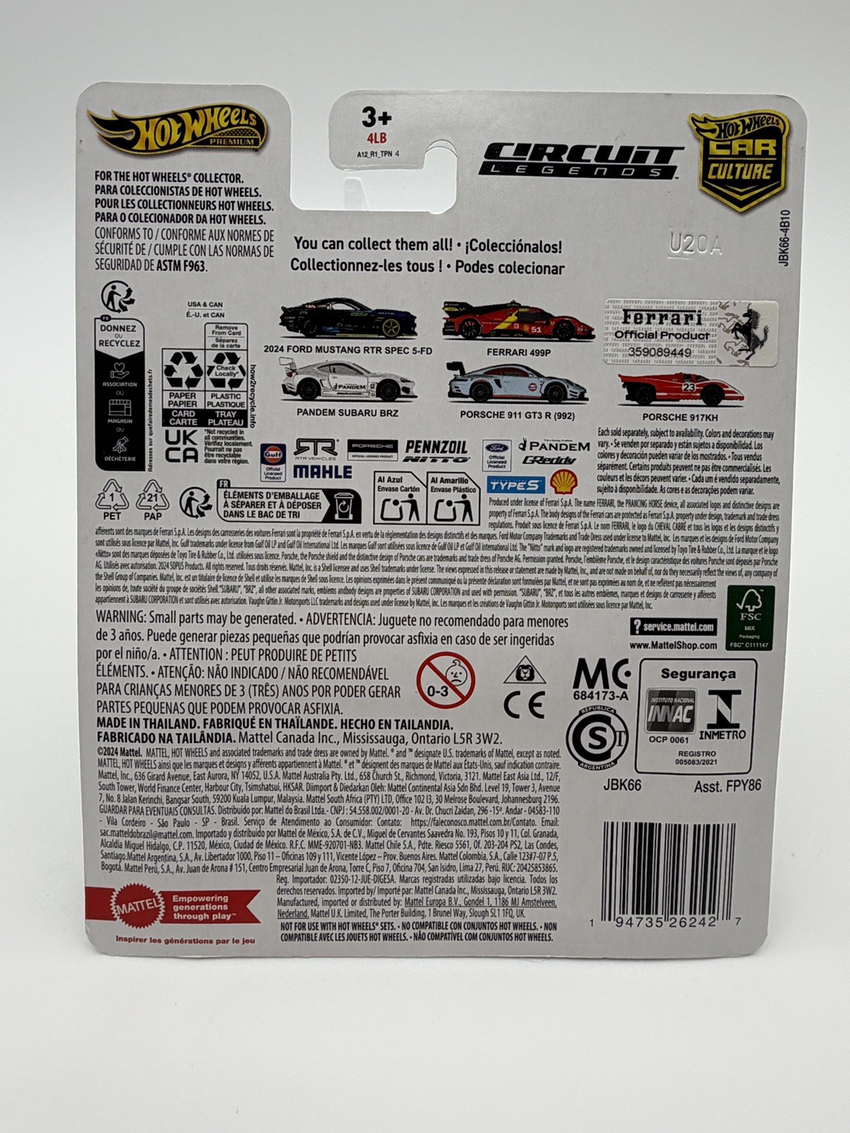 2025 Hot Wheels Premium Circuit Legends Ferrari 499P Black CHASE 0/5 w/Protector