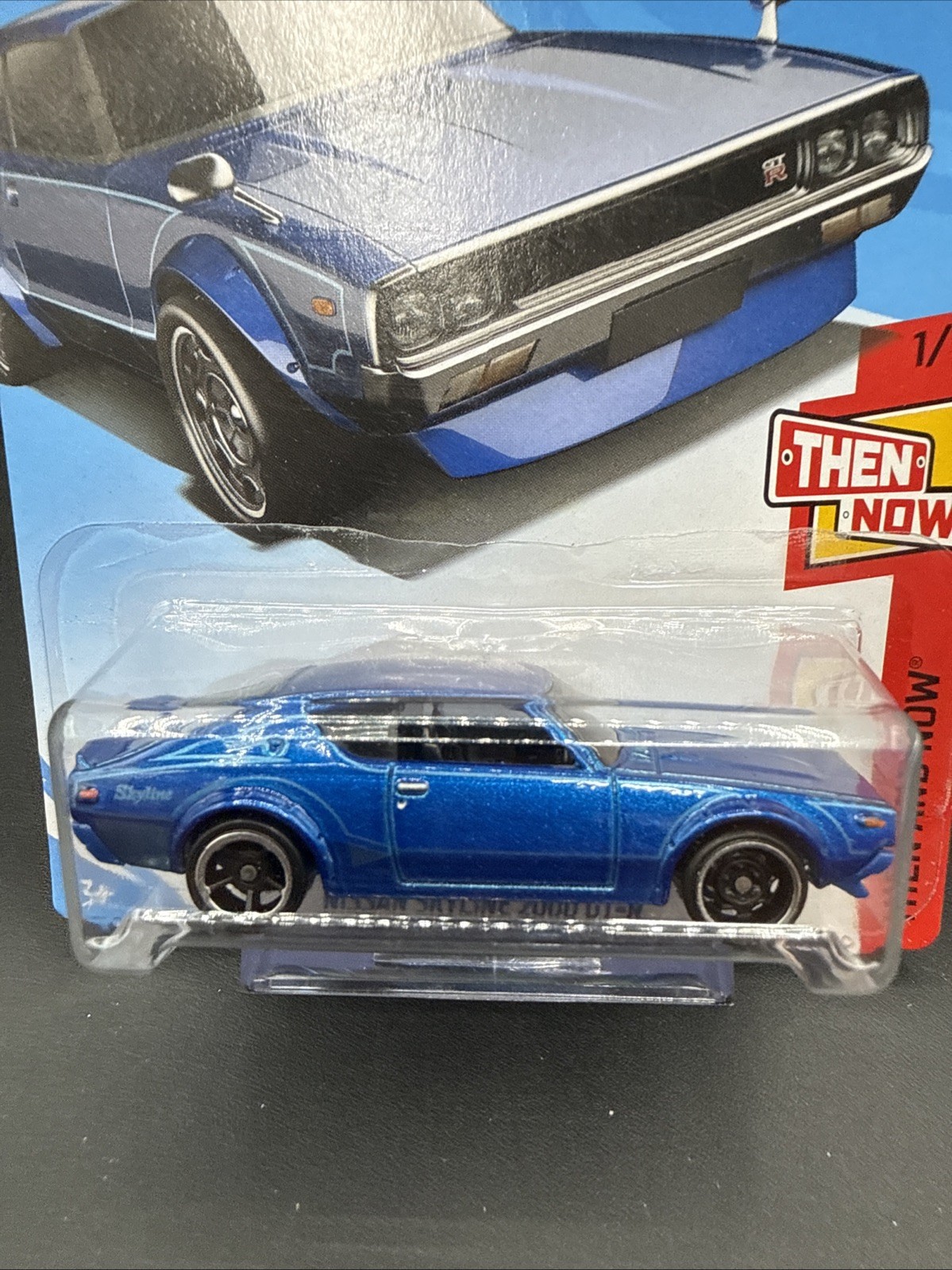 2017 Hot Wheels THEN AND NOW NISSAN SKYLINE 2000 GT R blue 1/10 very nice