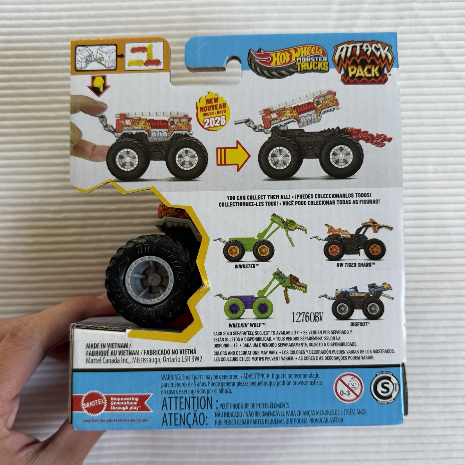 2026 Mattel Hot Wheels Monster Truck Attack Pack HW 5-Alarm Toy Vehicle￼