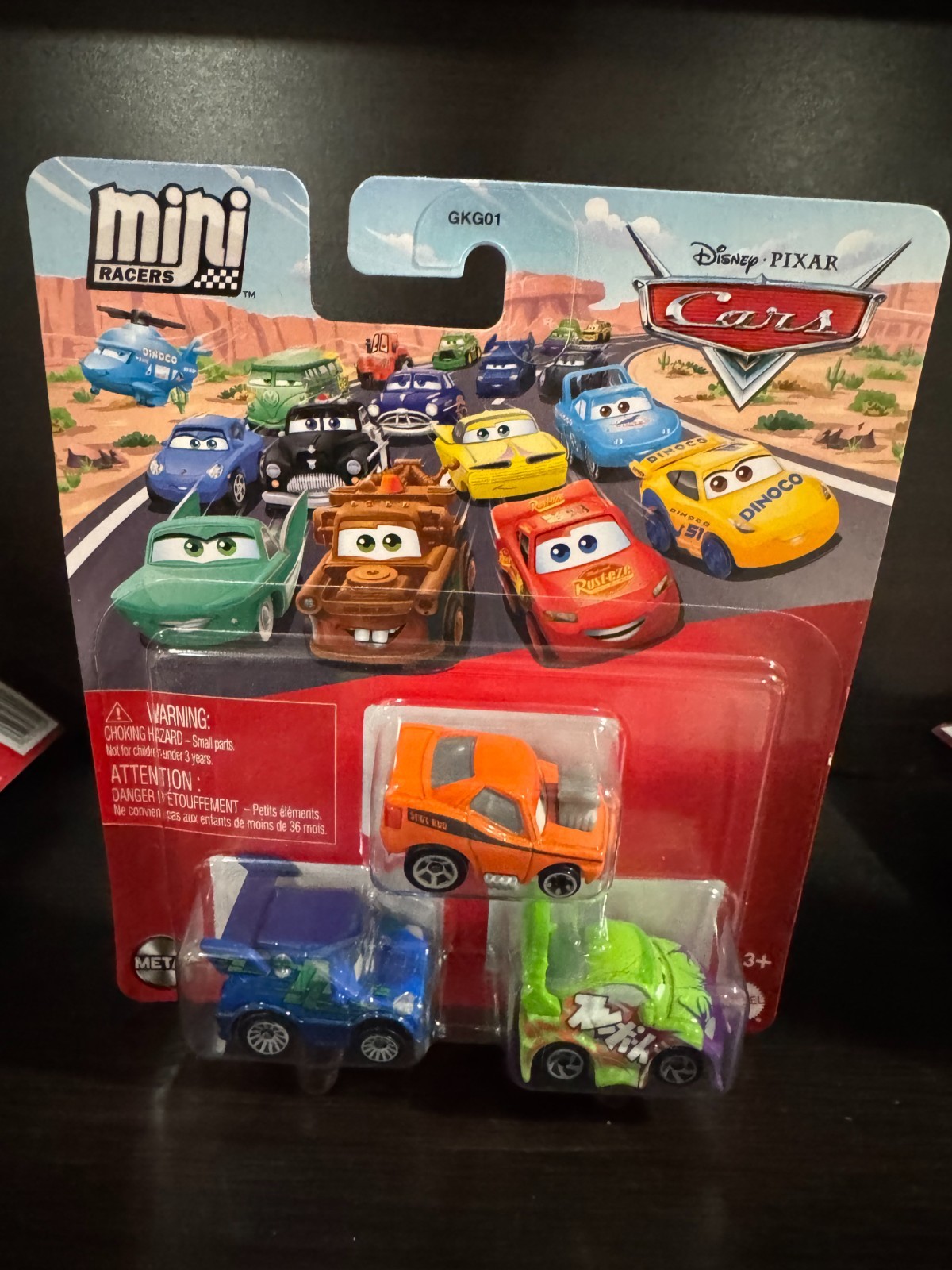 Disney Pixar Cars Mini Racers 3 Pack NEW Sealed Lightning Mater DJ Snot Rod Shu