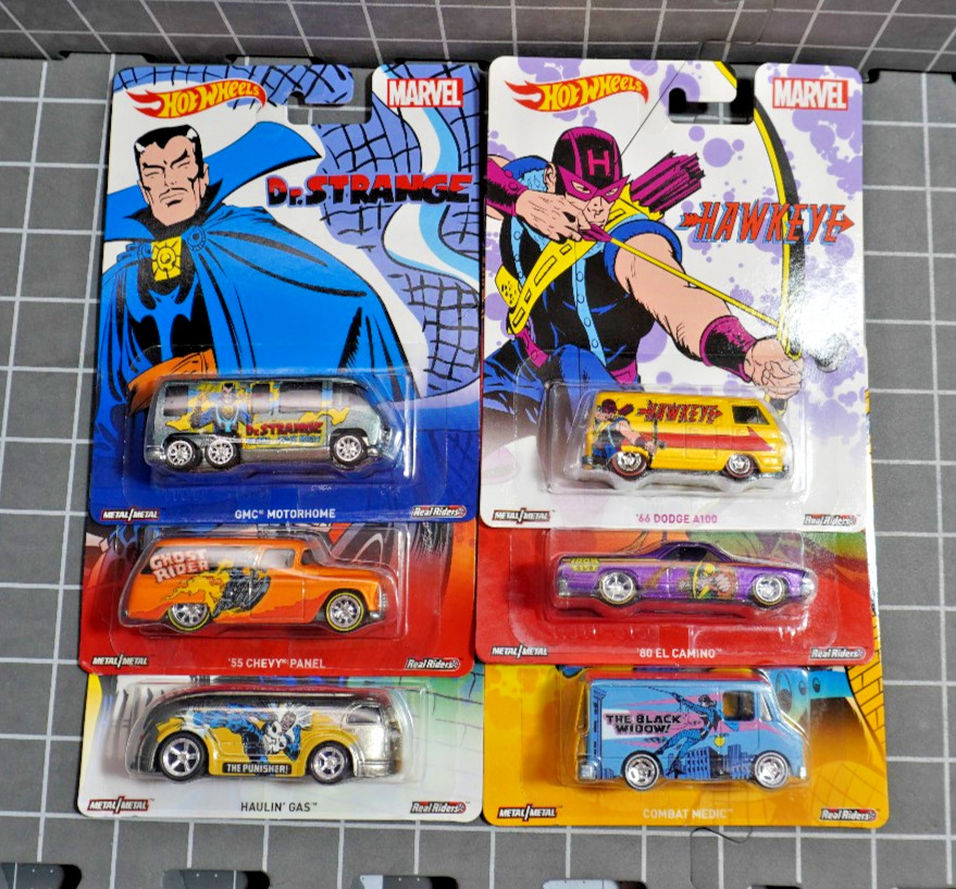 Hot Wheels ~ 2016 Pop Culture ~ Marvel ~ Complete Set of 6