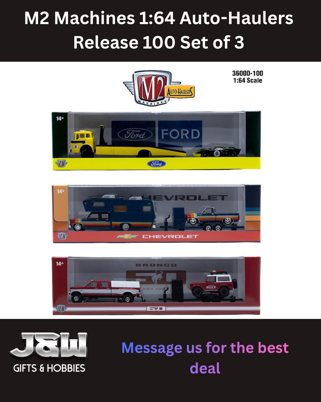 M2 Machines Auto-Haulers Release 100 Set of 3 36000-100 1/64