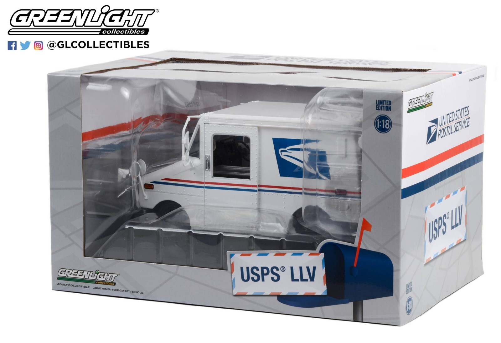 1:18 GREENLIGHT *USPS* LLV Mail Delivery Truck UNITED STATES POSTAL SERVICE NIB!