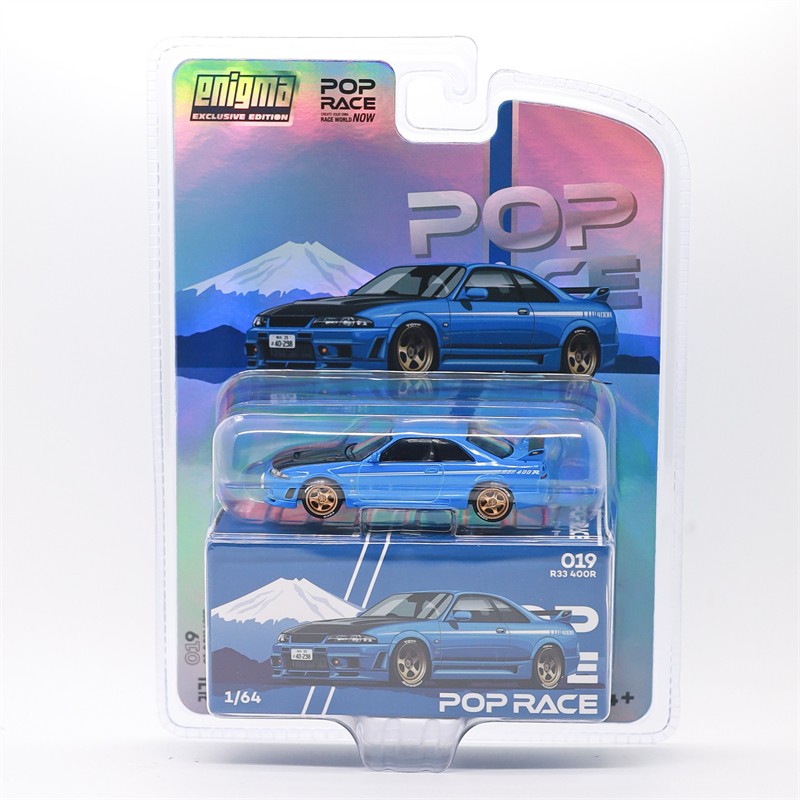 *Chase* Enigma x Pop Race 1:64 skyline R33 400R Champion Blue Diecast Model Car