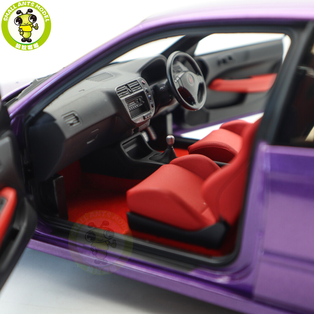 1/18 MOTORHELIX Honda CIVIC Type R EK9-120 Purple MF10 Wheels Diecast Model Car