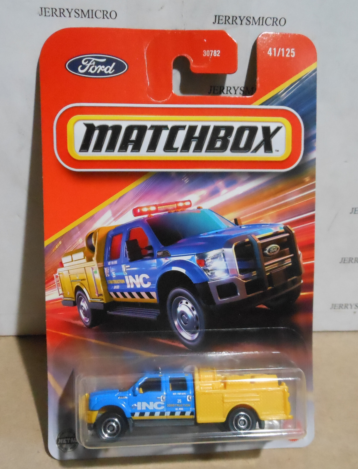 MATCHBOX FORD F-550 SUPER DUTY IN BLUE AND YELLOW #41/125