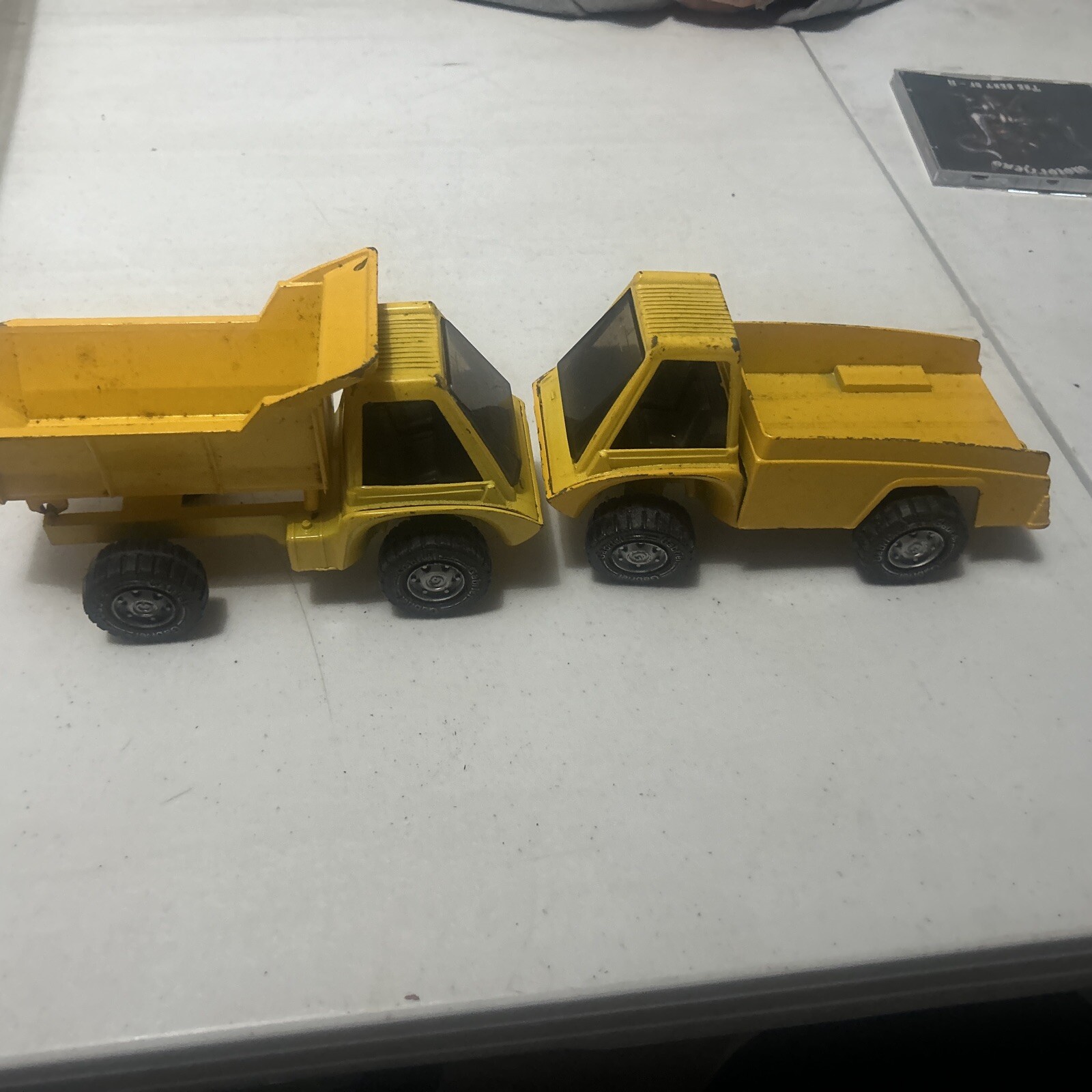 Vintage Gabriel Yellow pressed steel commercial trucks