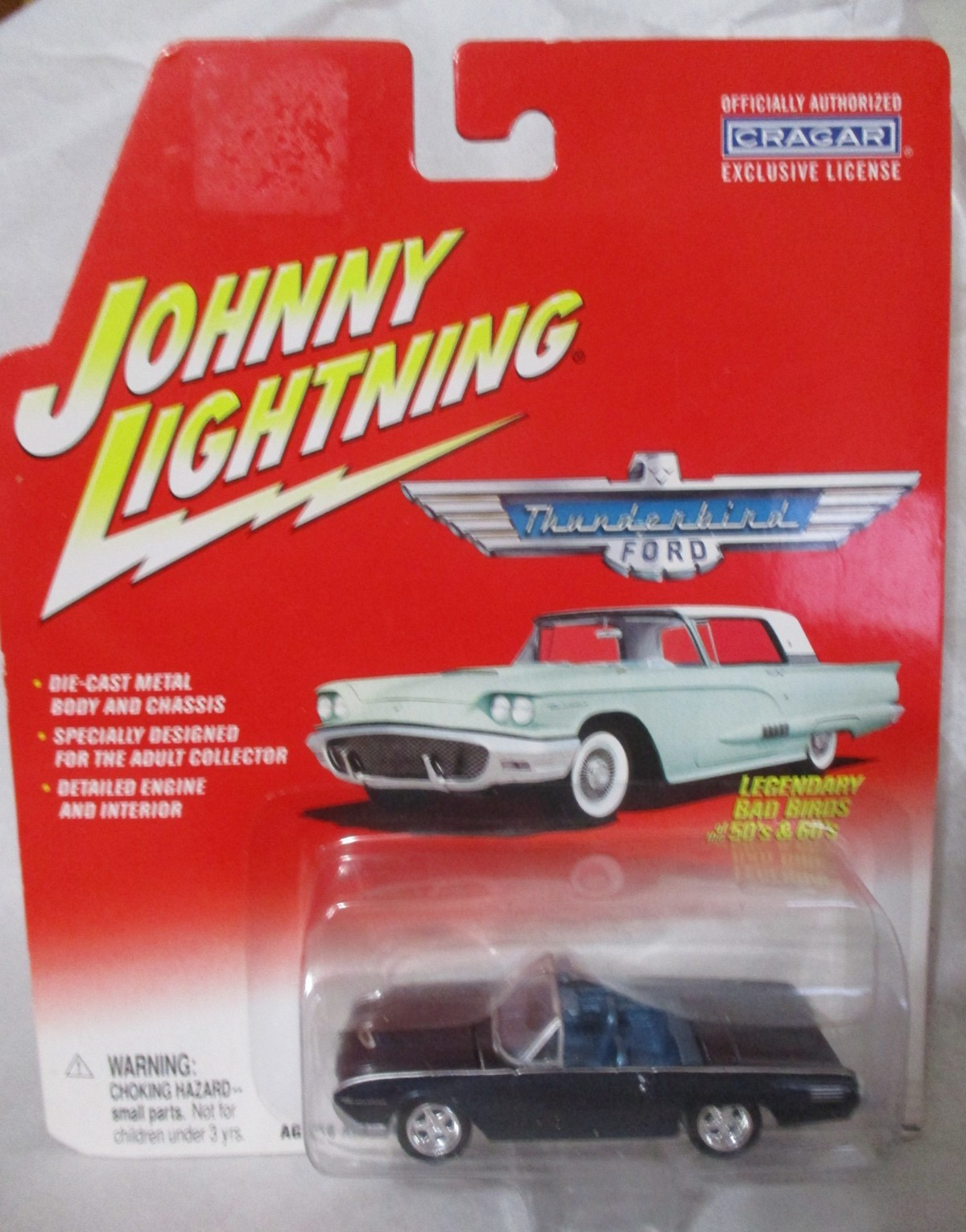 Johnny Lightning 1961 Ford Thunderbird Dark Blue 1:64 Scale Diecast
