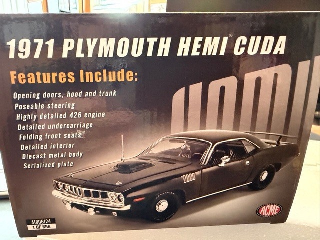 1971 Plymouth Cuda Diecast Car by ACME