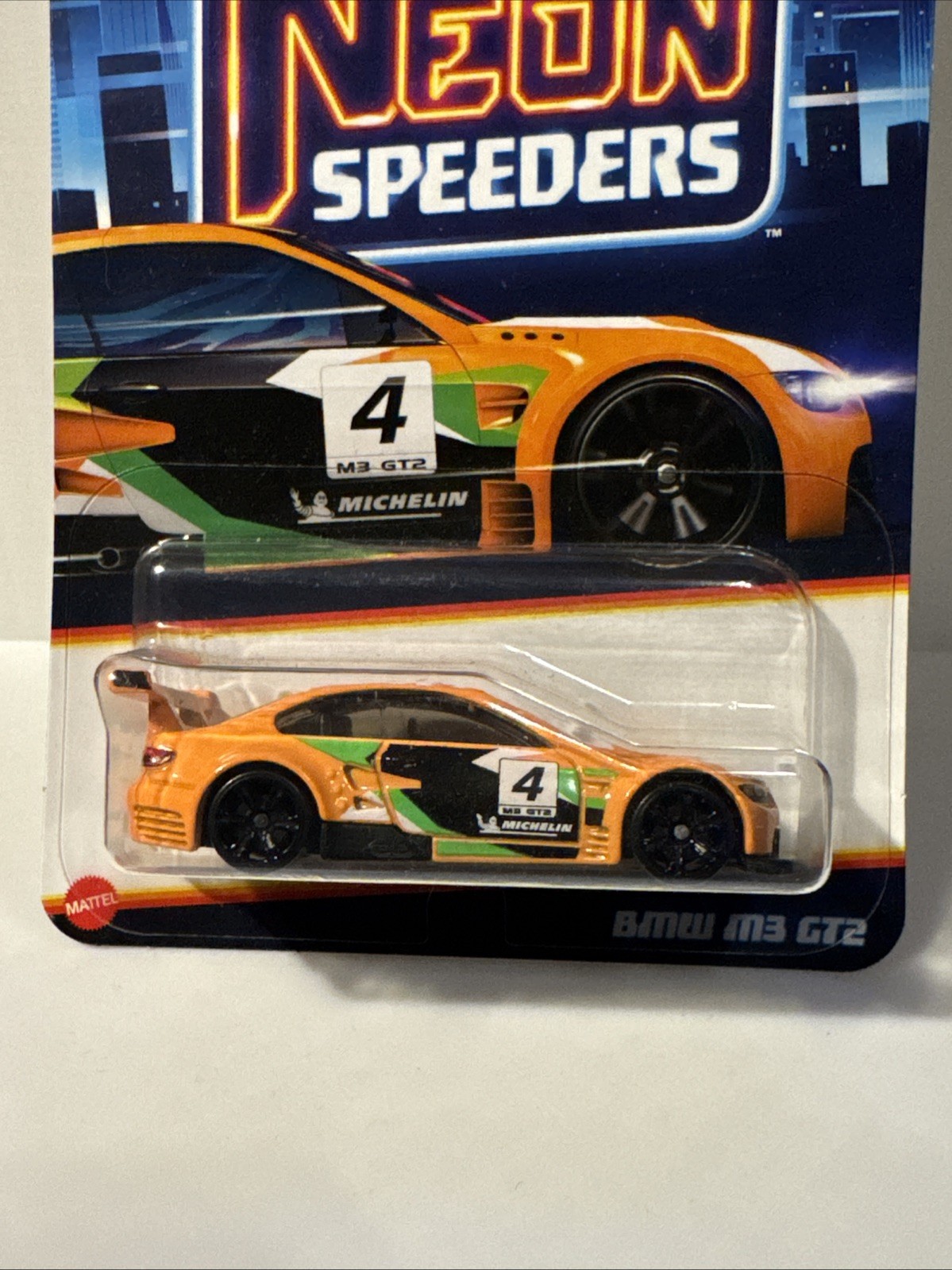 Hot Wheels 1/64 Scale Diecast #4/8 Neon Speeders Orange BMW M3 GT2