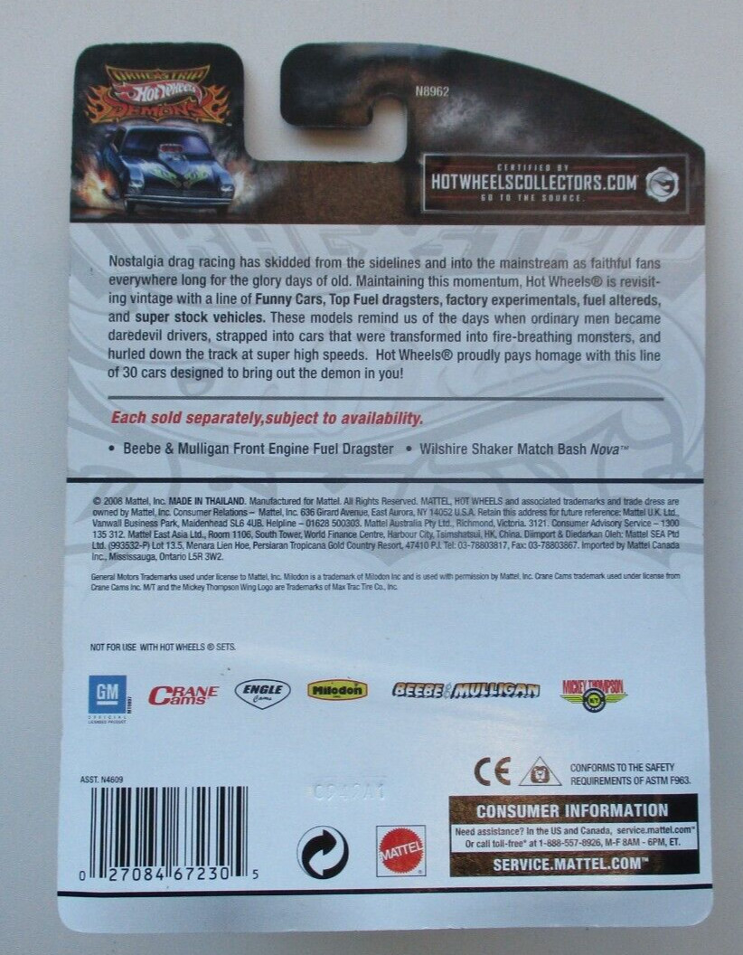 Hot Wheels Drag Strip Demons #12 BeeBe & Mulligan Front Engine Fuel Dragster