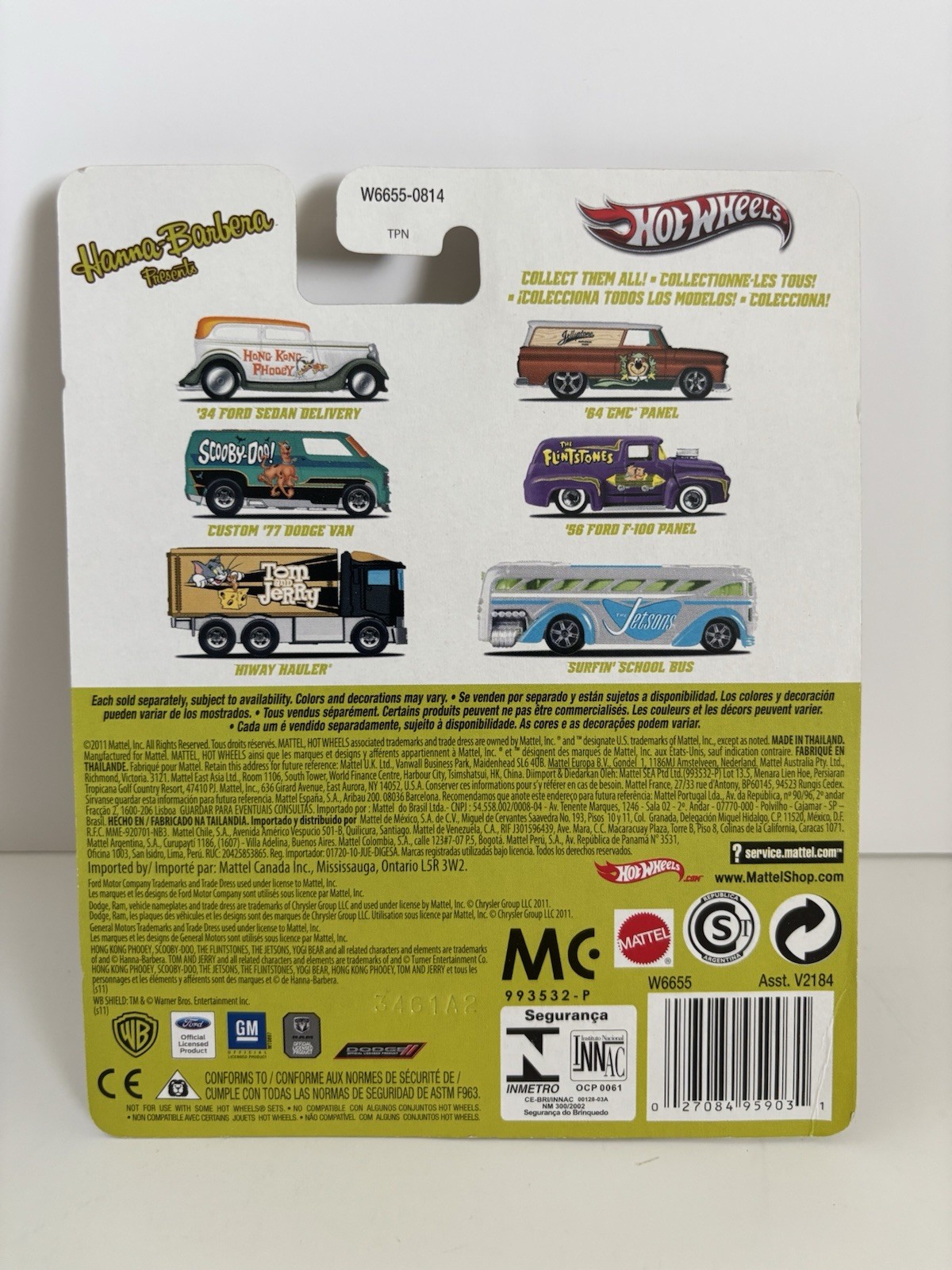 Hot Wheels Pop Culture Hanna-Barbera Complete Set Of 6 Real Riders 2011