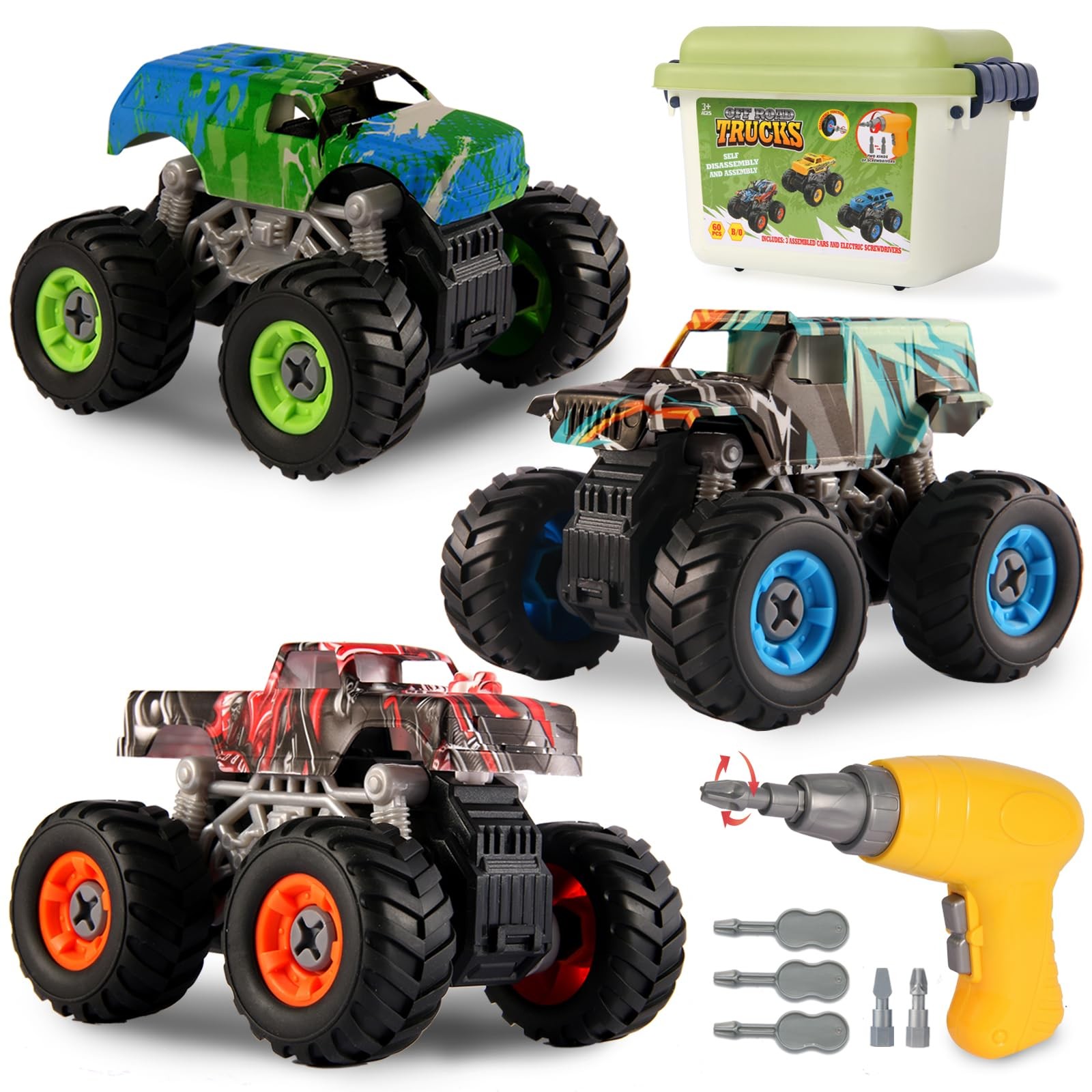 Take Apart Monster Truck Toys for 3 4 5 6 7 8 Year Old Boys, STEM Educational…