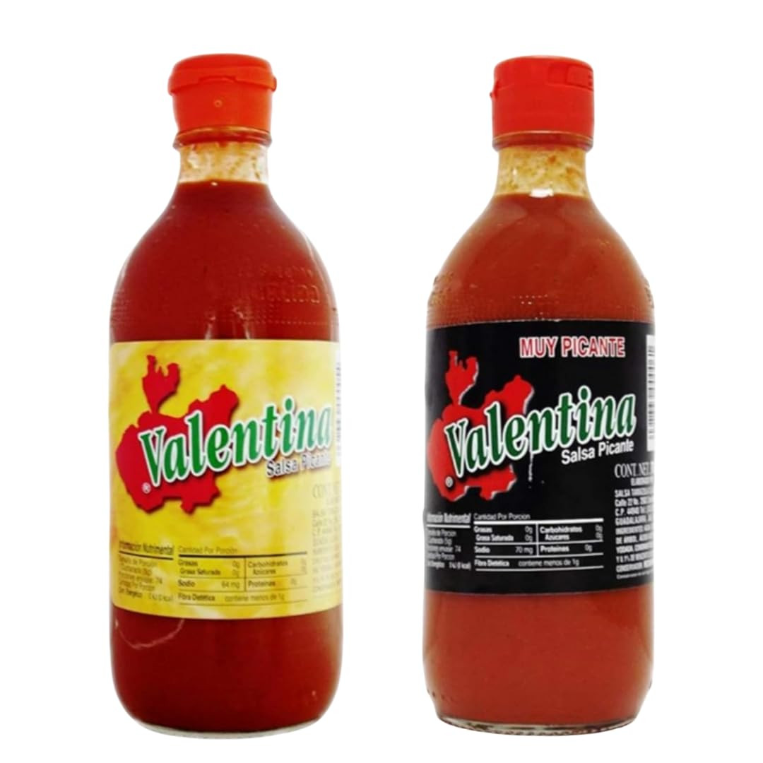 Hot & Extra Hot Sauce , Black & Yellow Label 12,5 Oz (Pack of 2)