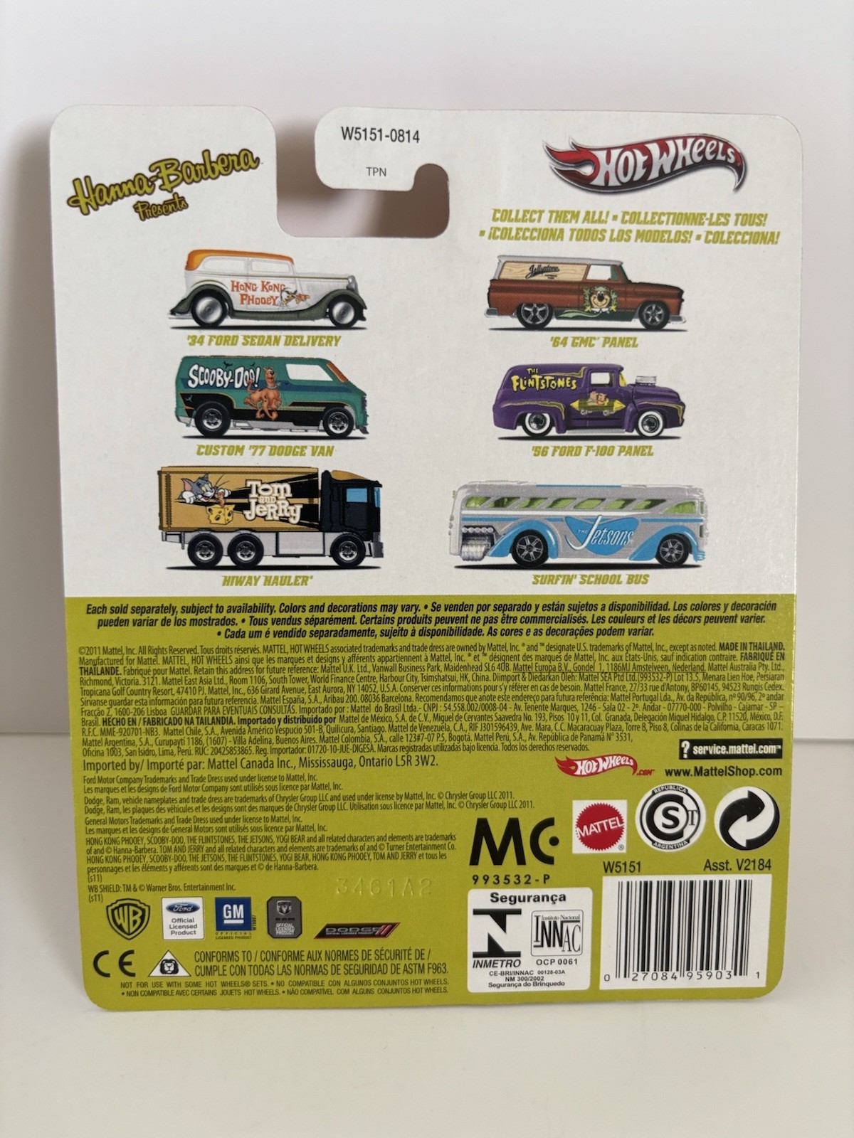 Hot Wheels Pop Culture Hanna-Barbera Complete Set Of 6 Real Riders 2011