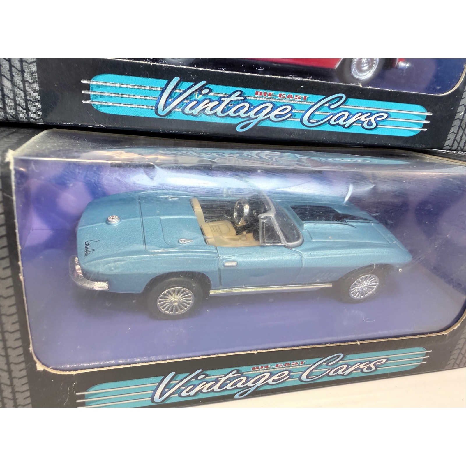 New-Ray Vintage Cars 1:43 Die-Cast Set Mustang Thunderbird Corvette Bel Air 4pc