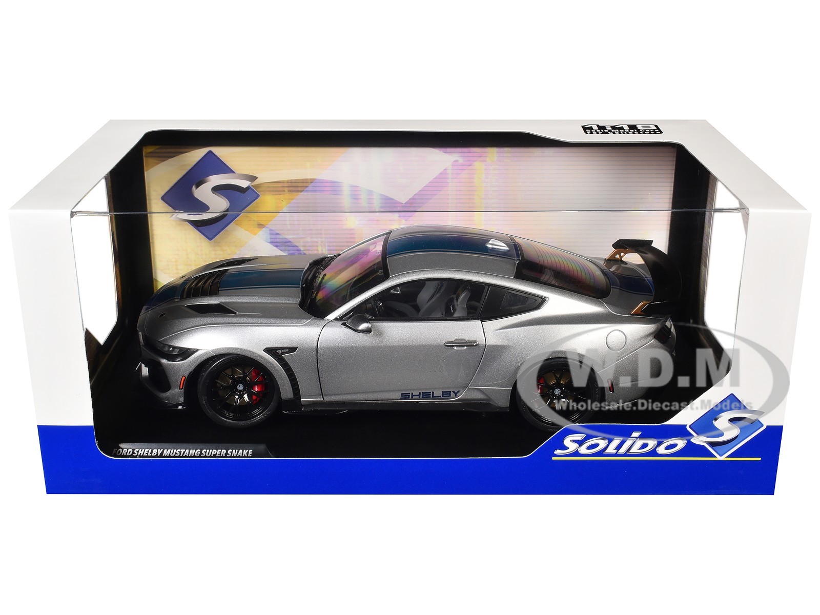 2024 FORD SHELBY MUSTANG SUPER SNAKE GRAY 1/18 DIECAST SOLIDO S1813803