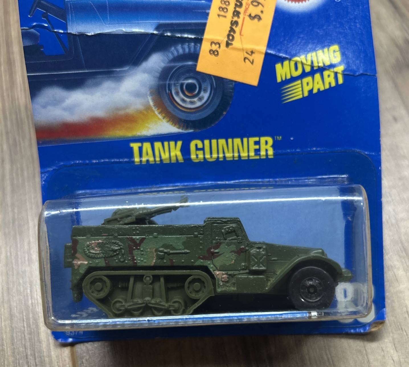 Hot Wheels 1989 Tank Gunner #83 – Rare Blue Card Military Vehicle