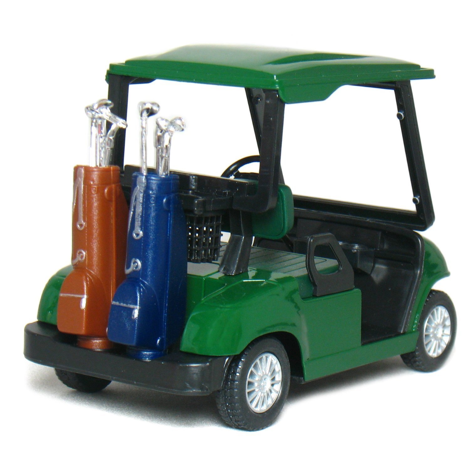 New 4.5″ Kinsfun Golf Cart w/ Clubs Diecast Metal Model Caddy Toy Car Green