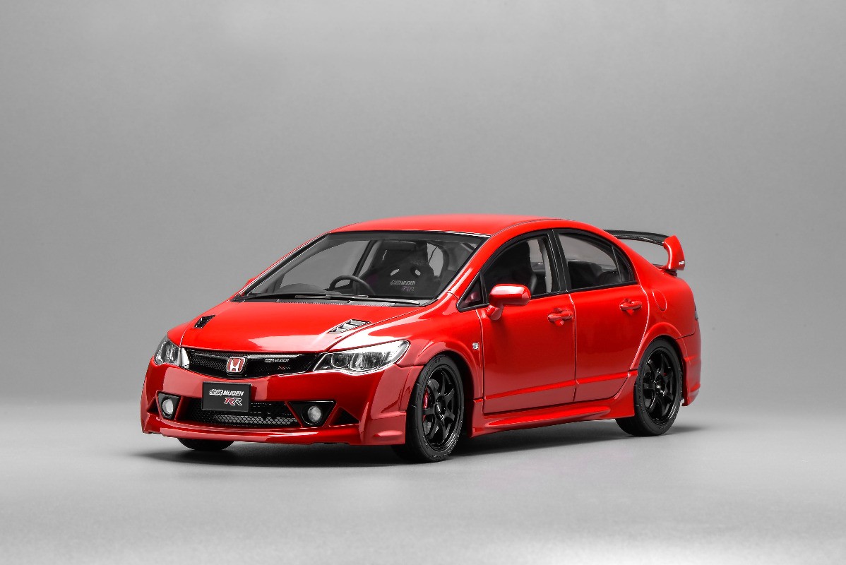 MotorHelix 1/18 Honda Civic Type R FD2 MUGEN RR Model Car Red Toys Gifts Display