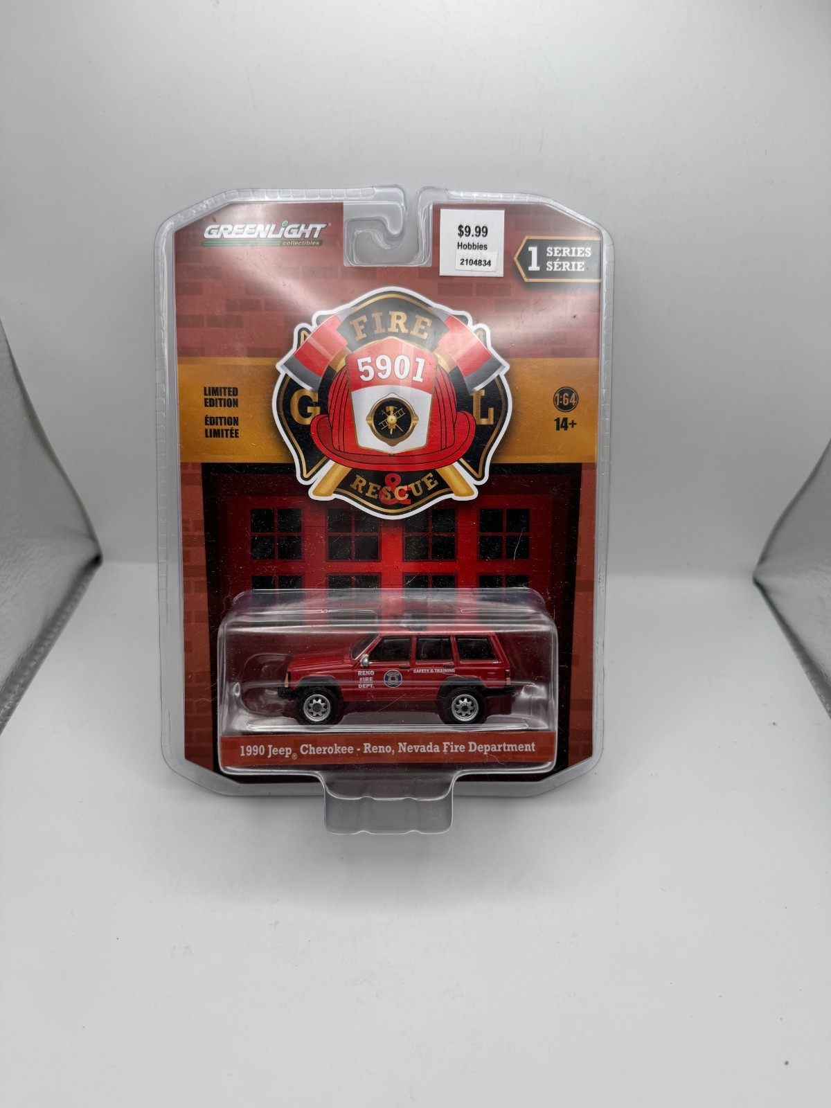 GREENLIGHT 1/64 DIECAST FIRE & RESCUE 1990 JEEP CHEROKEE RENO, NV FIRE DEPT.