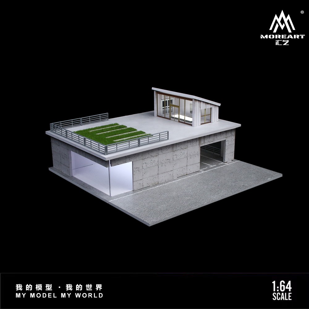 Diorama 1:64 Diecast Car Garage Model LED Japanese Building Car Display Gift US