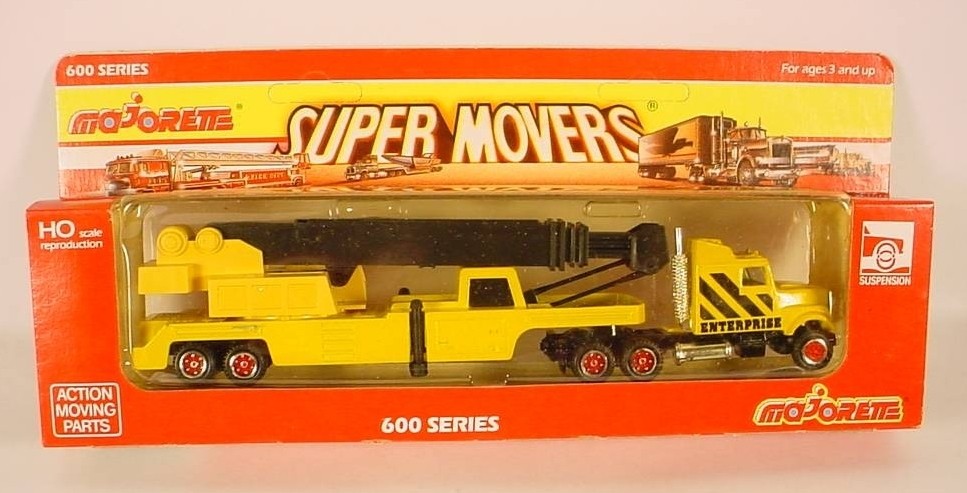 Majorette Super Movers # 617 Construction Crane and Semi 1:87 France