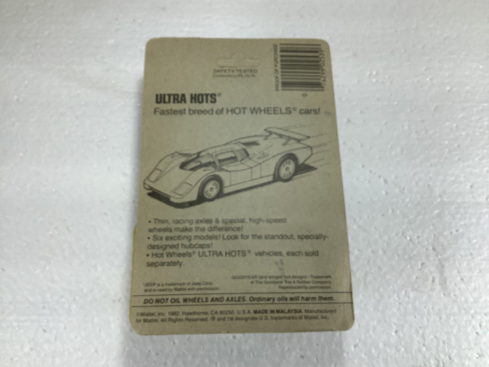 Hot Wheels 1982 Real Riders White w/ white hubs Jeep CJ-7 Goodyear UNPUNCHED BP