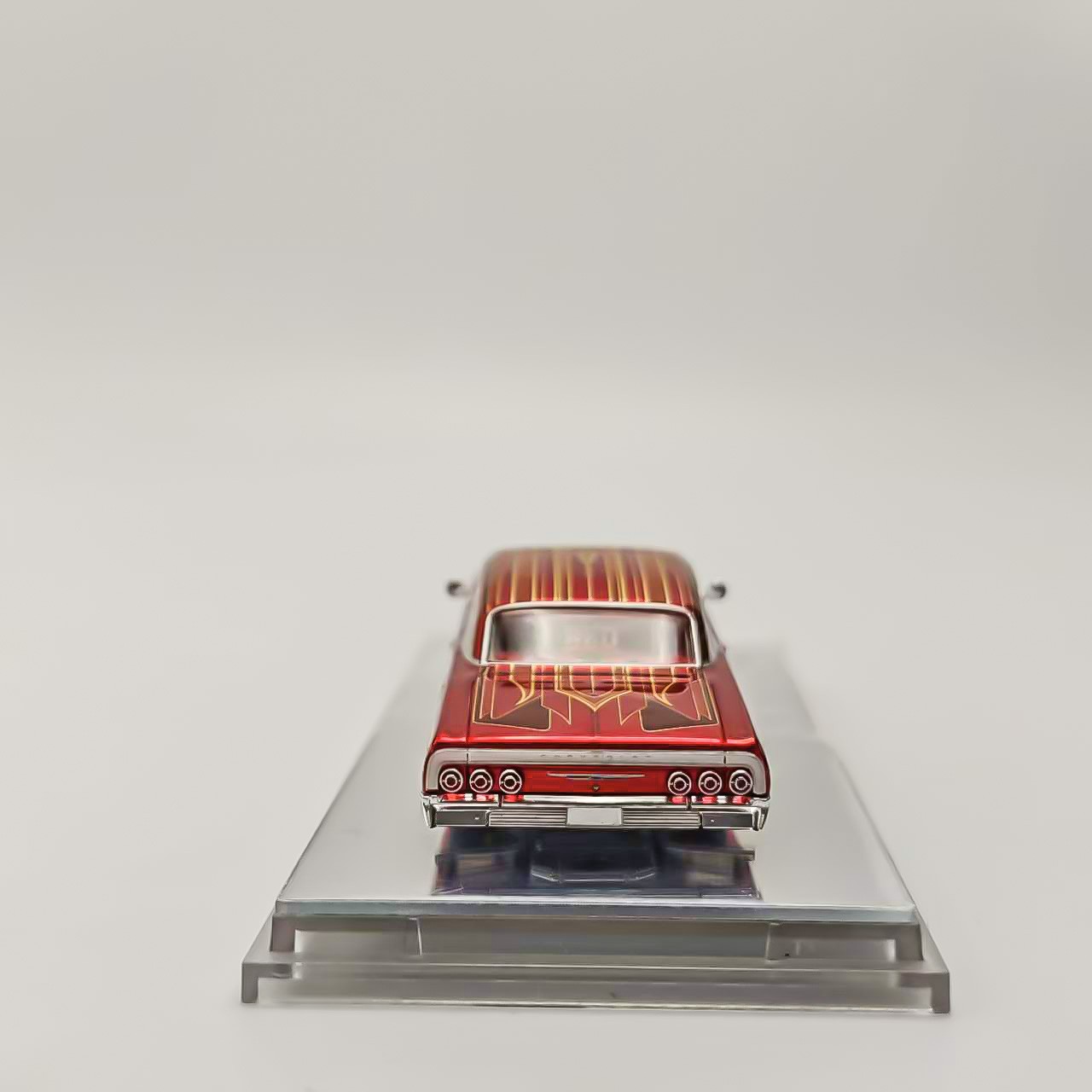 97M 1:64 Corona Red Impala SS 1964 Lowrider Hydraulic Chassis Diecast Model Car