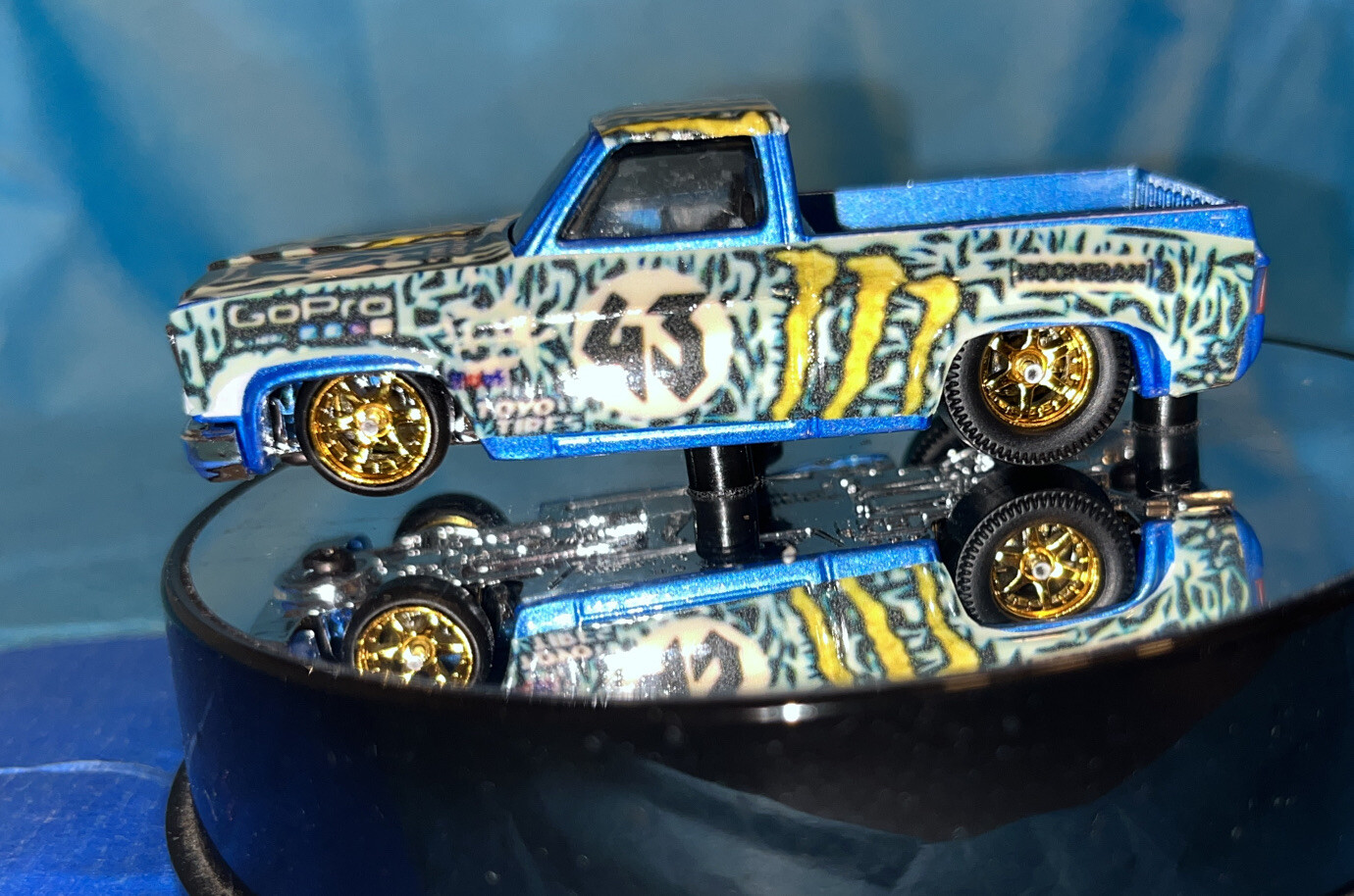 Hot wheels ‘83 Chevy Silverado Monster Energy Go Pro Real Riders It’s A Custom