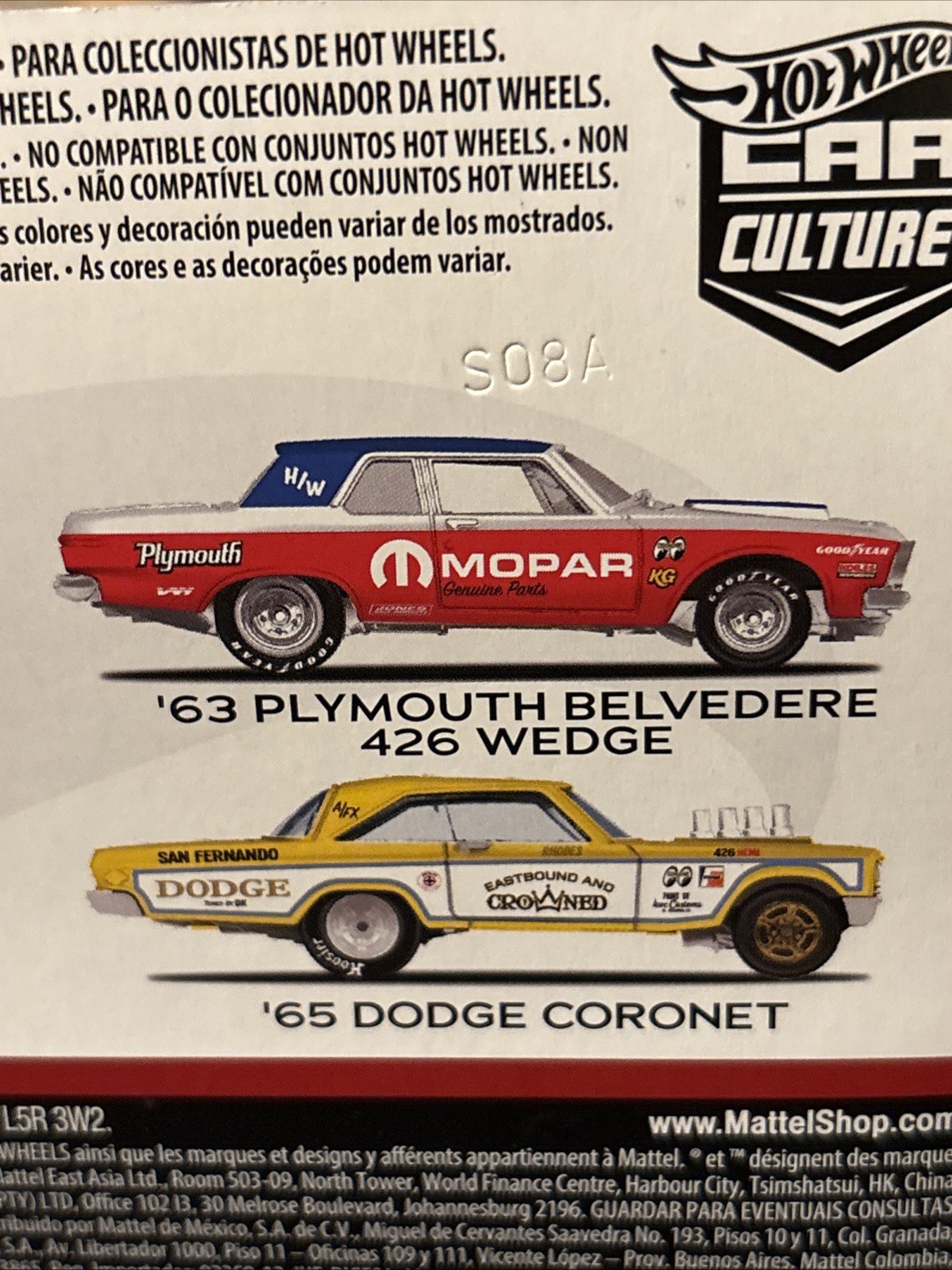 Hot Wheels Premium Car Culture 2-Pack ’63 Plymouth Belvedere ’65 Dodge Coronet