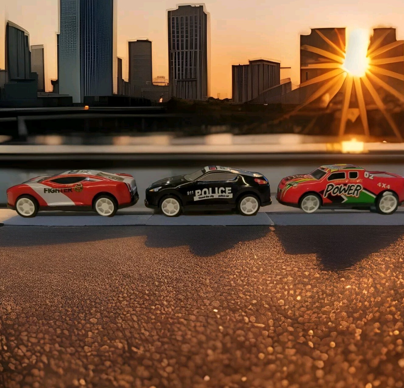 LOT OF 3 Cars Wind Back – Car Toons Car💎 – Rescue – Police – Fire – Power