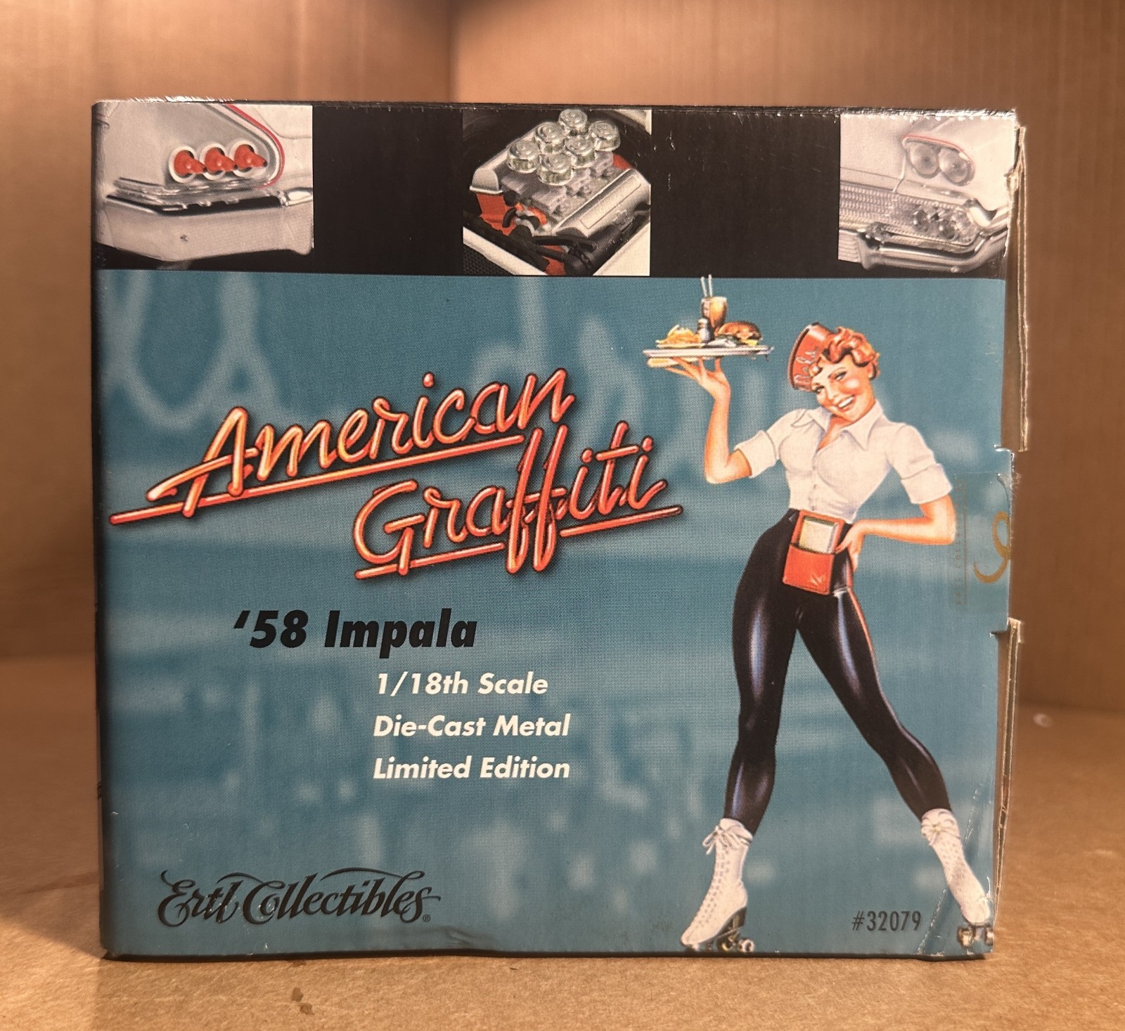 ERTL 1/18 1958 Chevrolet Bel-Air Custom Coupe, White,From American Graffiti Mov