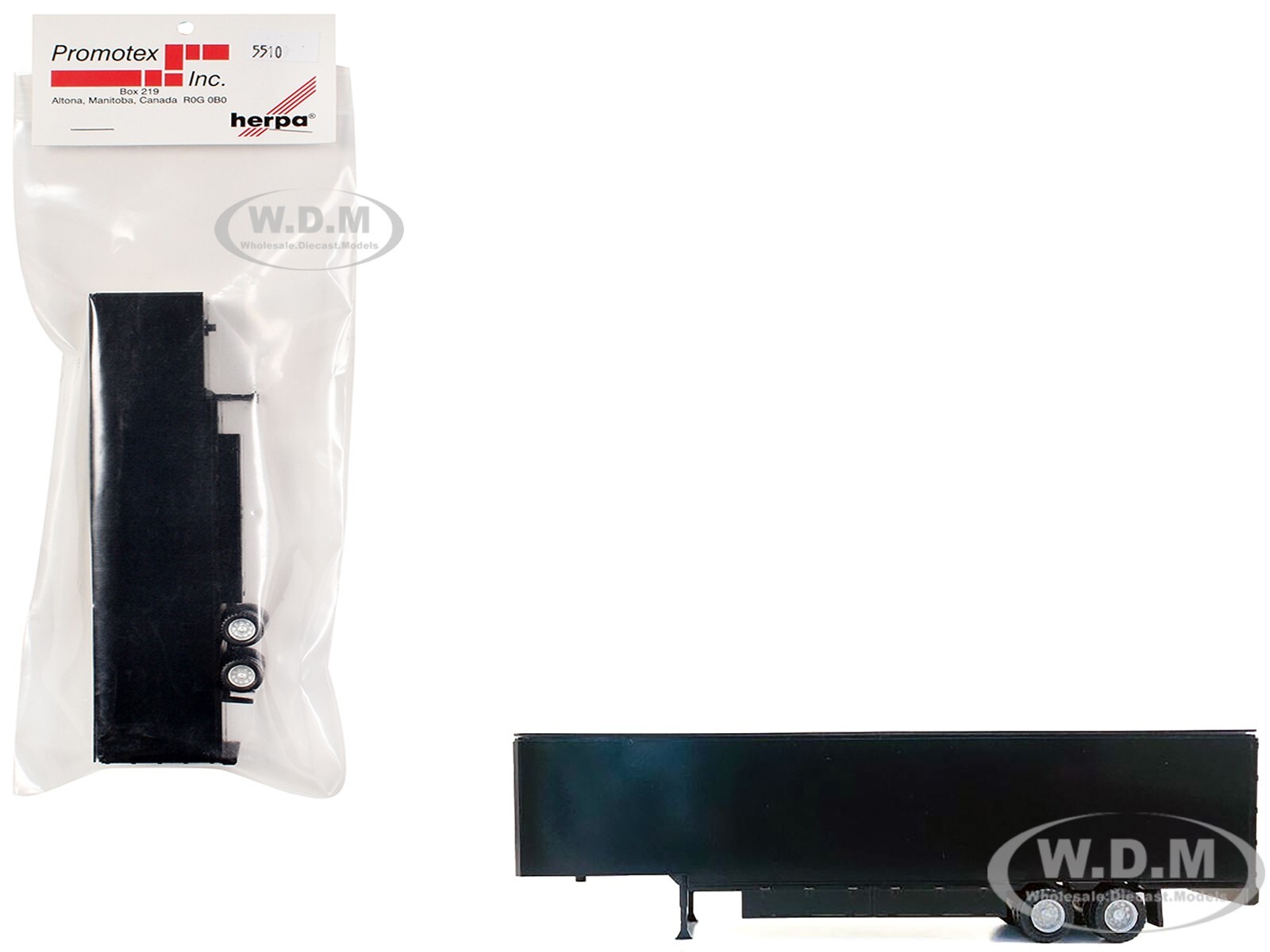 48FT MOVING VAN TRAILER BLACK 1/87 (HO) MODEL BY PROMOTEX 005510 BK