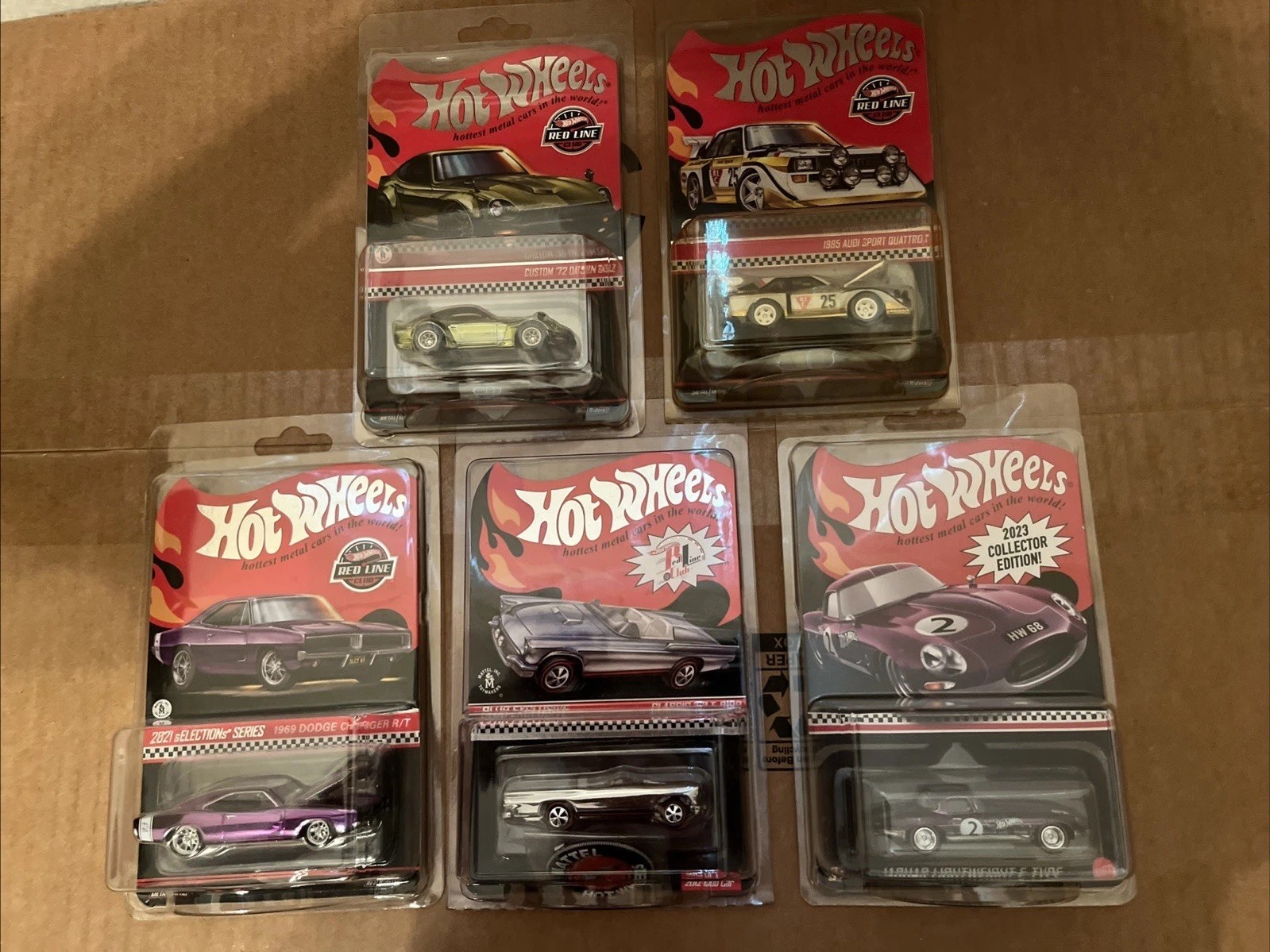 Hot Wheels RLC Lot Jaguar e-type Charger Audi Sport ’57 T Bird ’72 Datsun 240Z