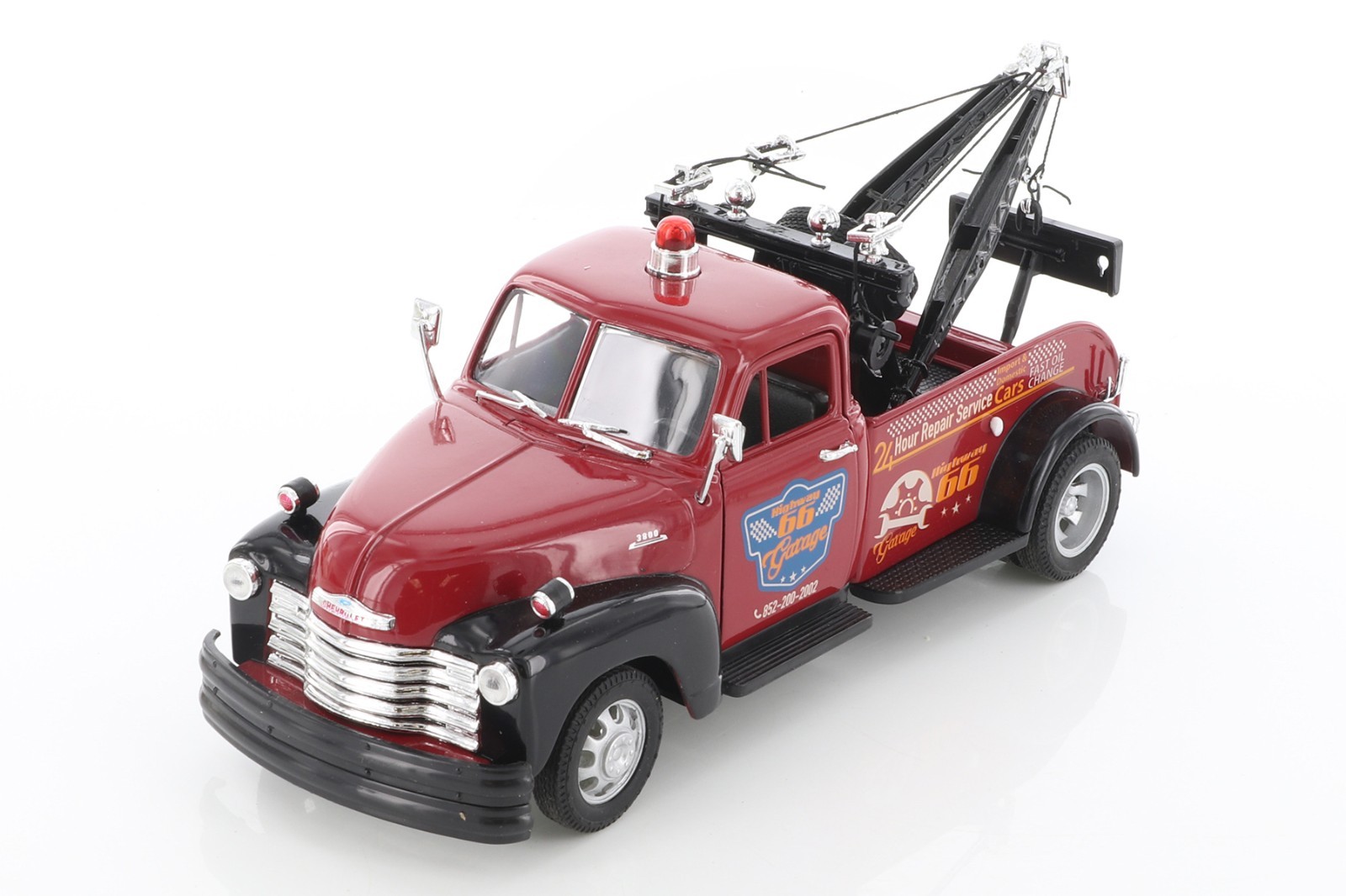 1953 Chevy Tow Truck, Red – Welly 22086S/4D – 1/24 scale Diecast Model Toy Car