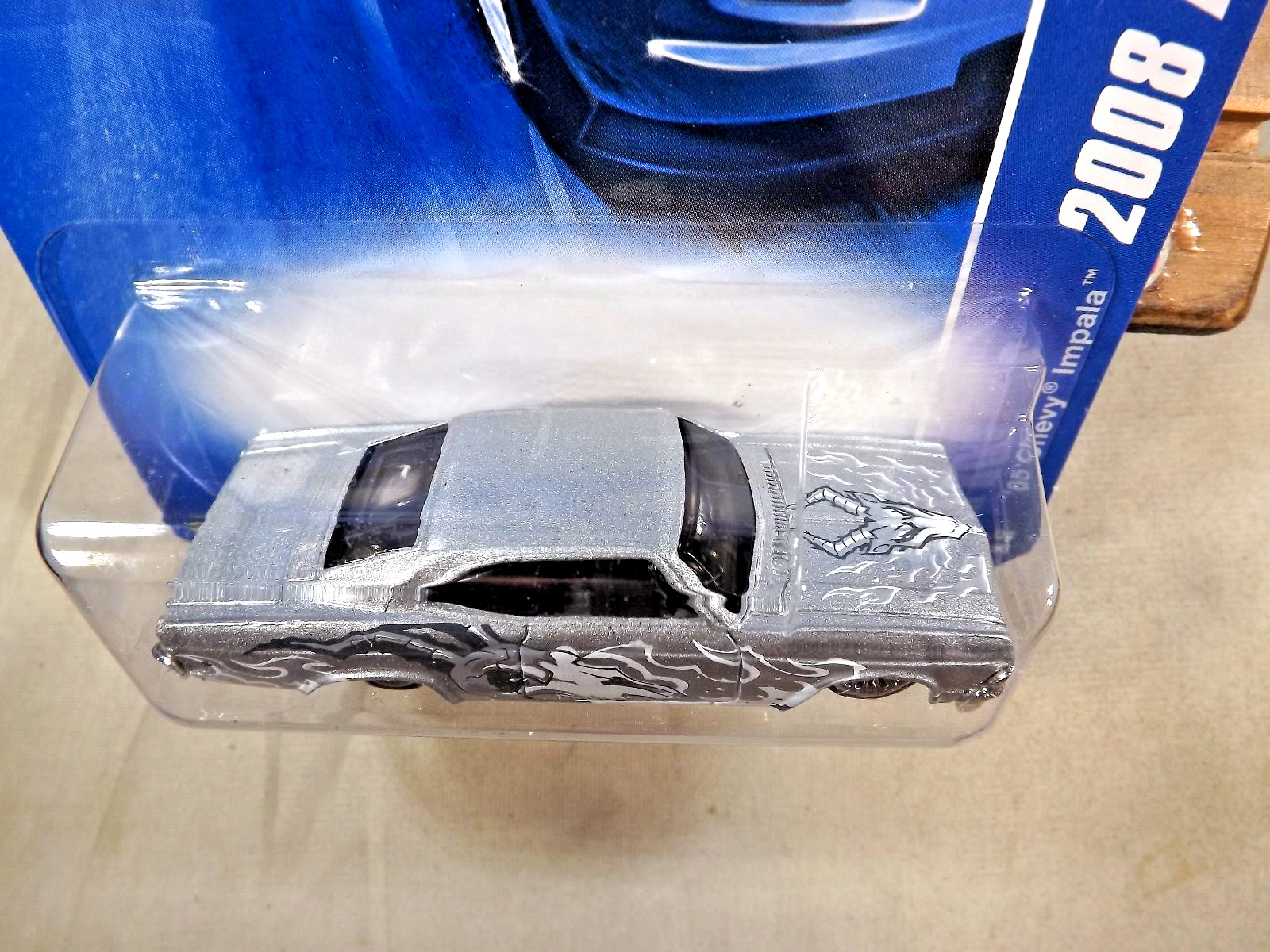 2008 Hot Wheels Kmart #58 All Stars ’65 CHEVY IMPALA Silver w/Chrome Lace Spokes