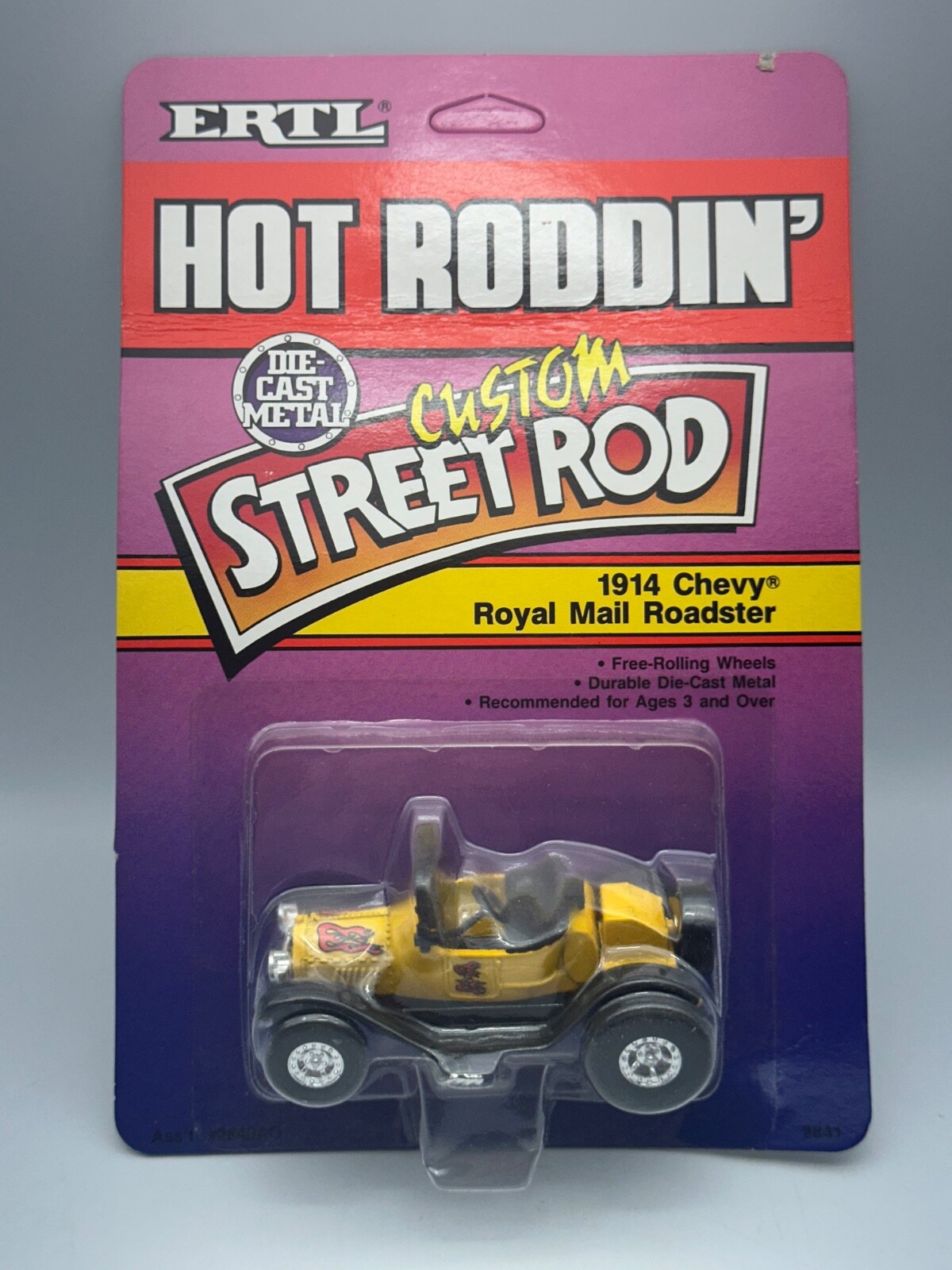 Ertl Hot Roddin’ 1914 Chevy Royal Mail Roadster, Yellow, 3 inches, New in Box