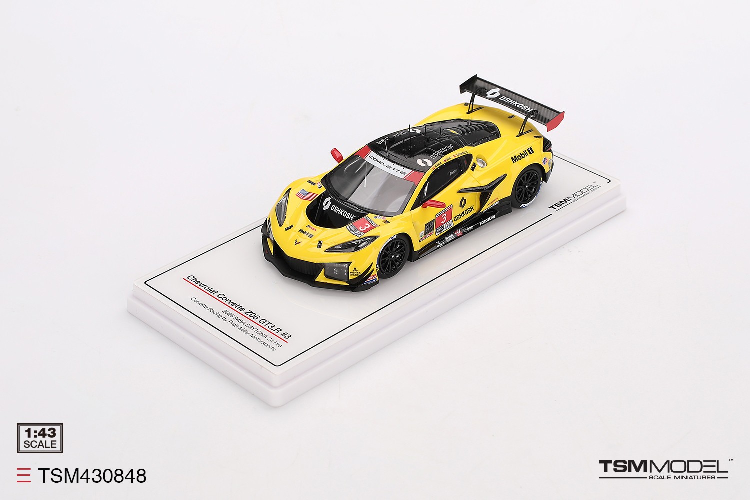 TSM-Model Chevrolet Corvette GT3.R -2025 24hr Daytona 1:43 Diecast Car TSM430848